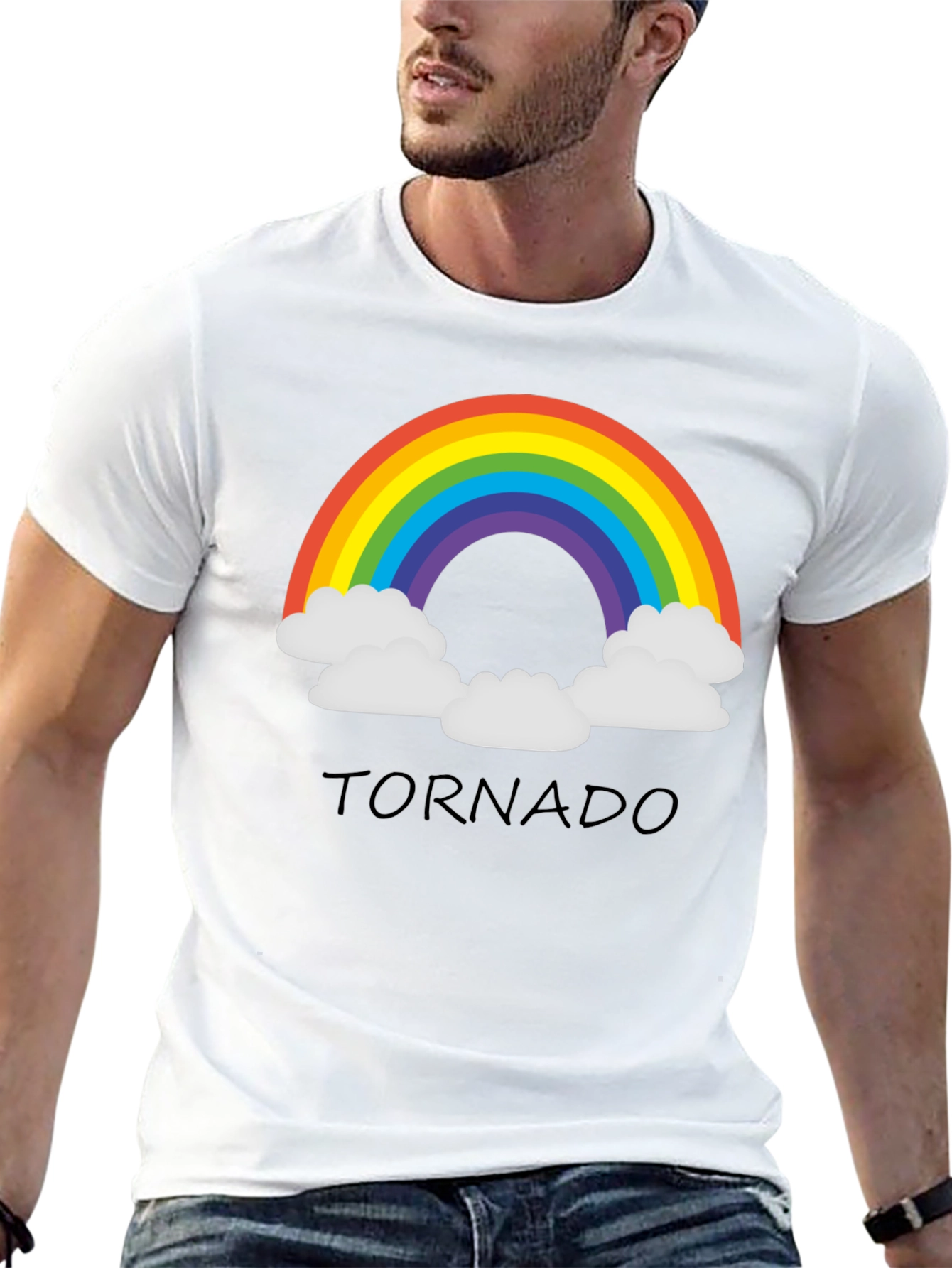 Rainbow Tornado Black T-Shirt