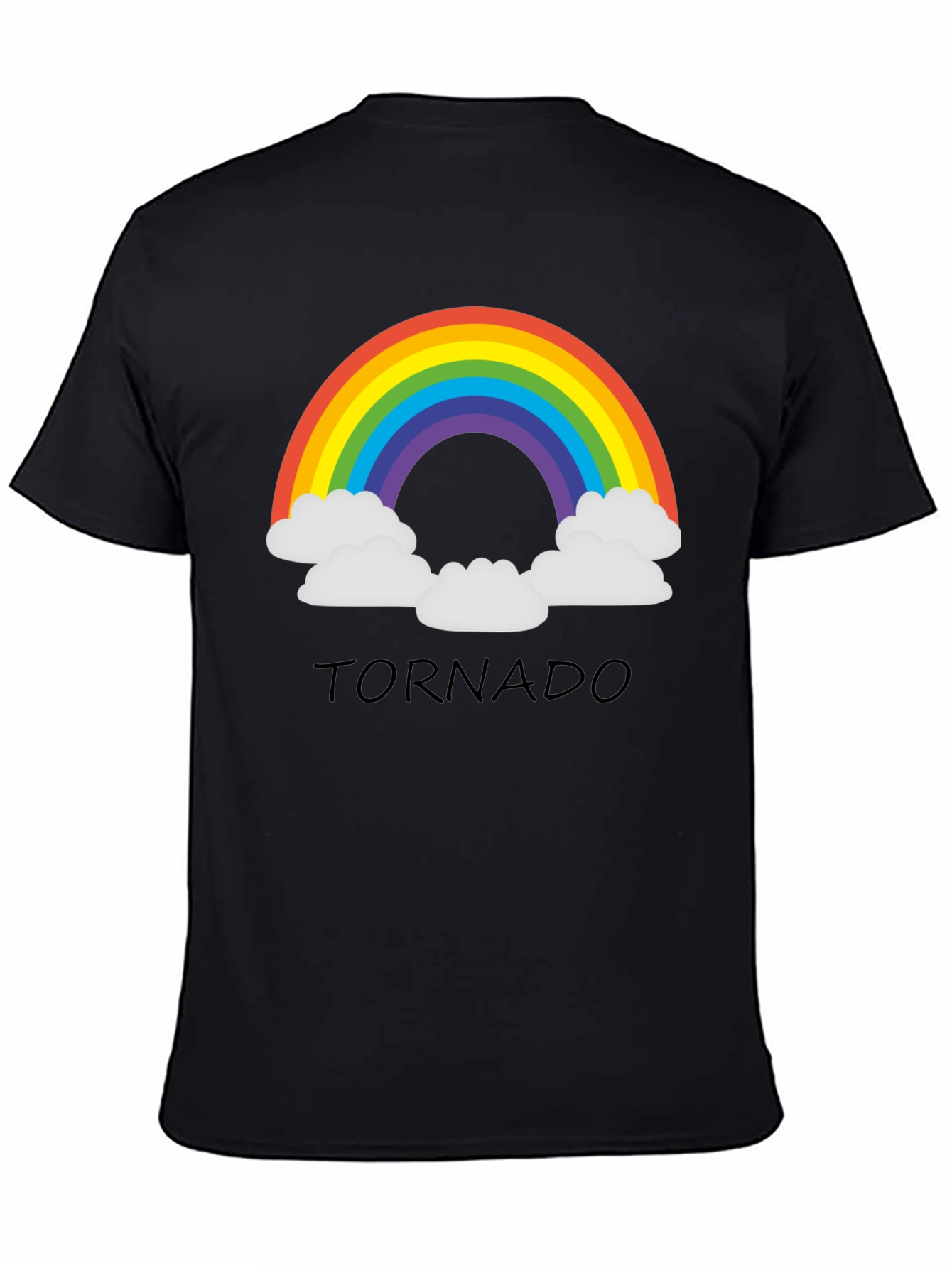 Rainbow Tornado Black T-Shirt