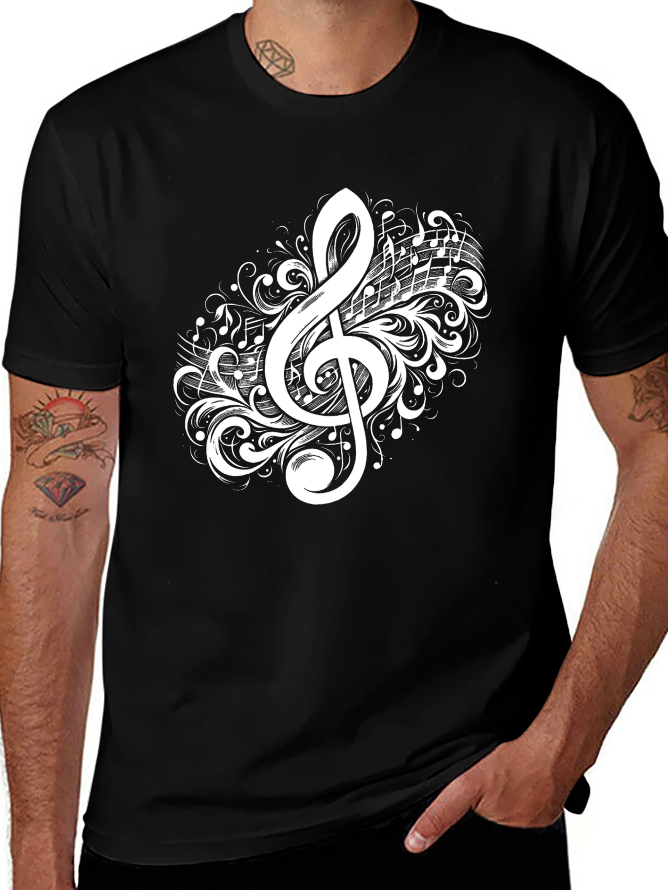 Music Lovers Treble Clef Graphic Tee