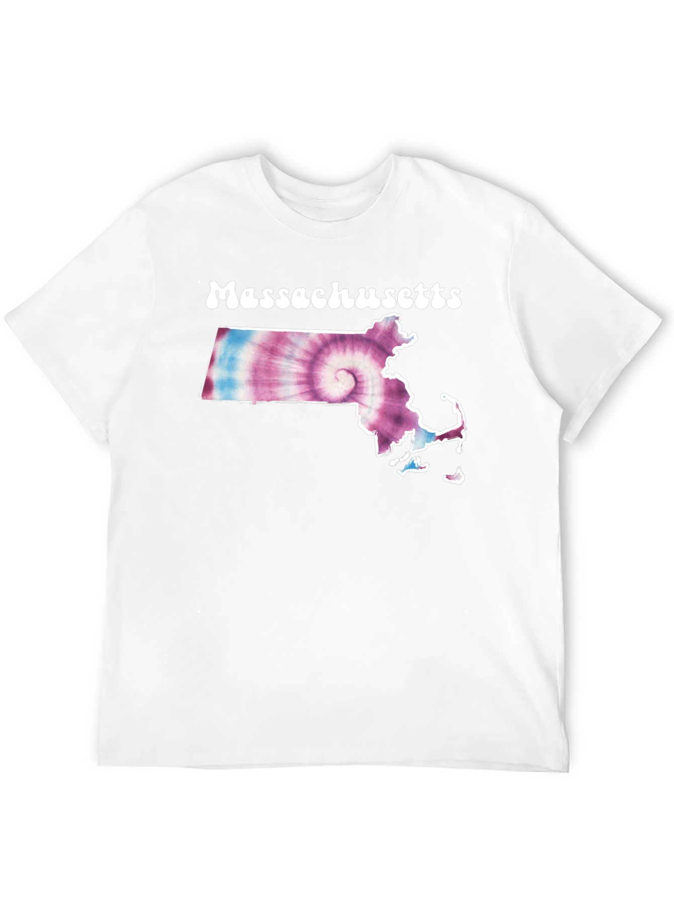Massachusetts Tie Dye T-Shirt - Black Cotton Tee