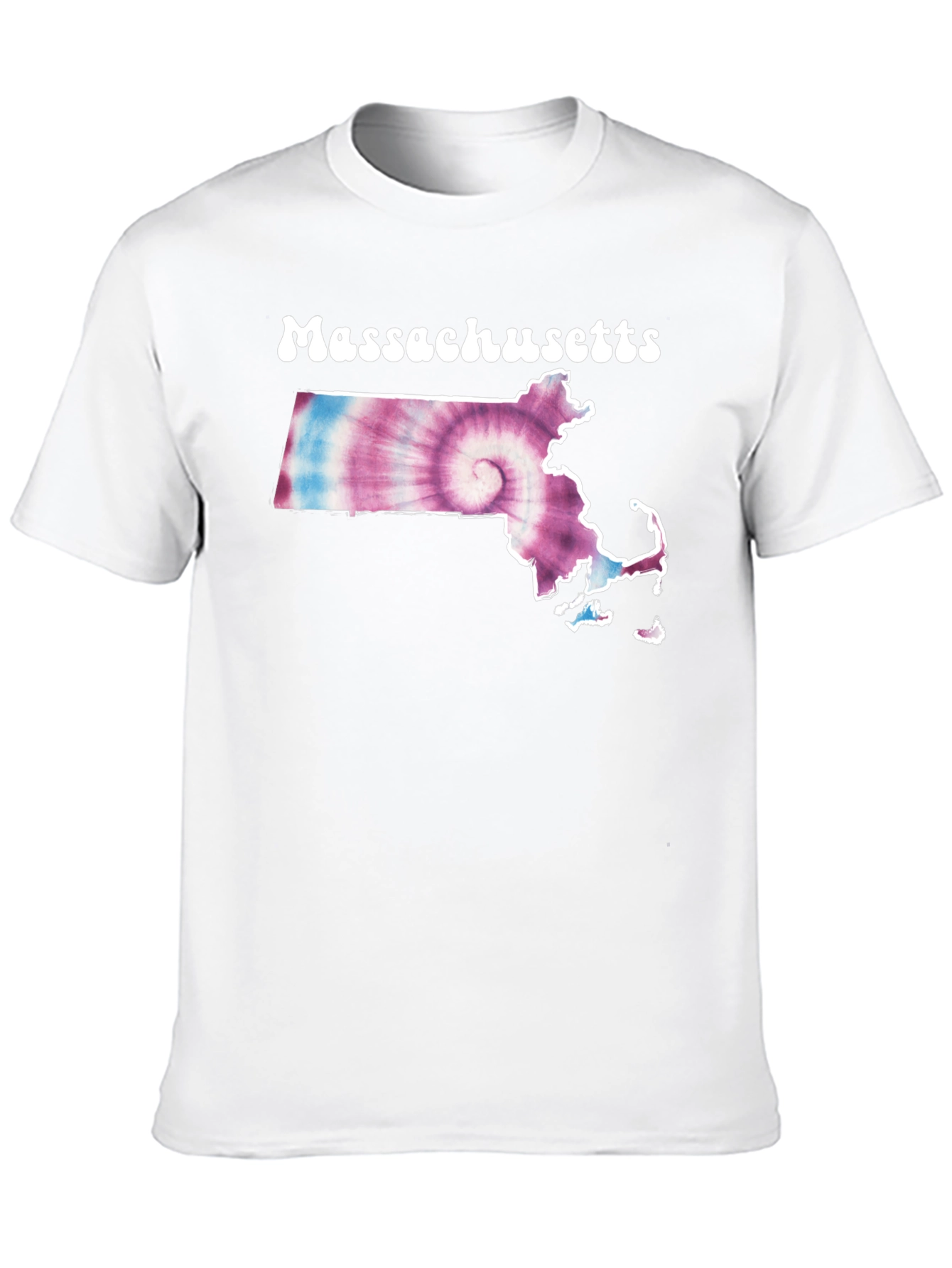 Massachusetts Tie Dye T-Shirt - Black Cotton Tee