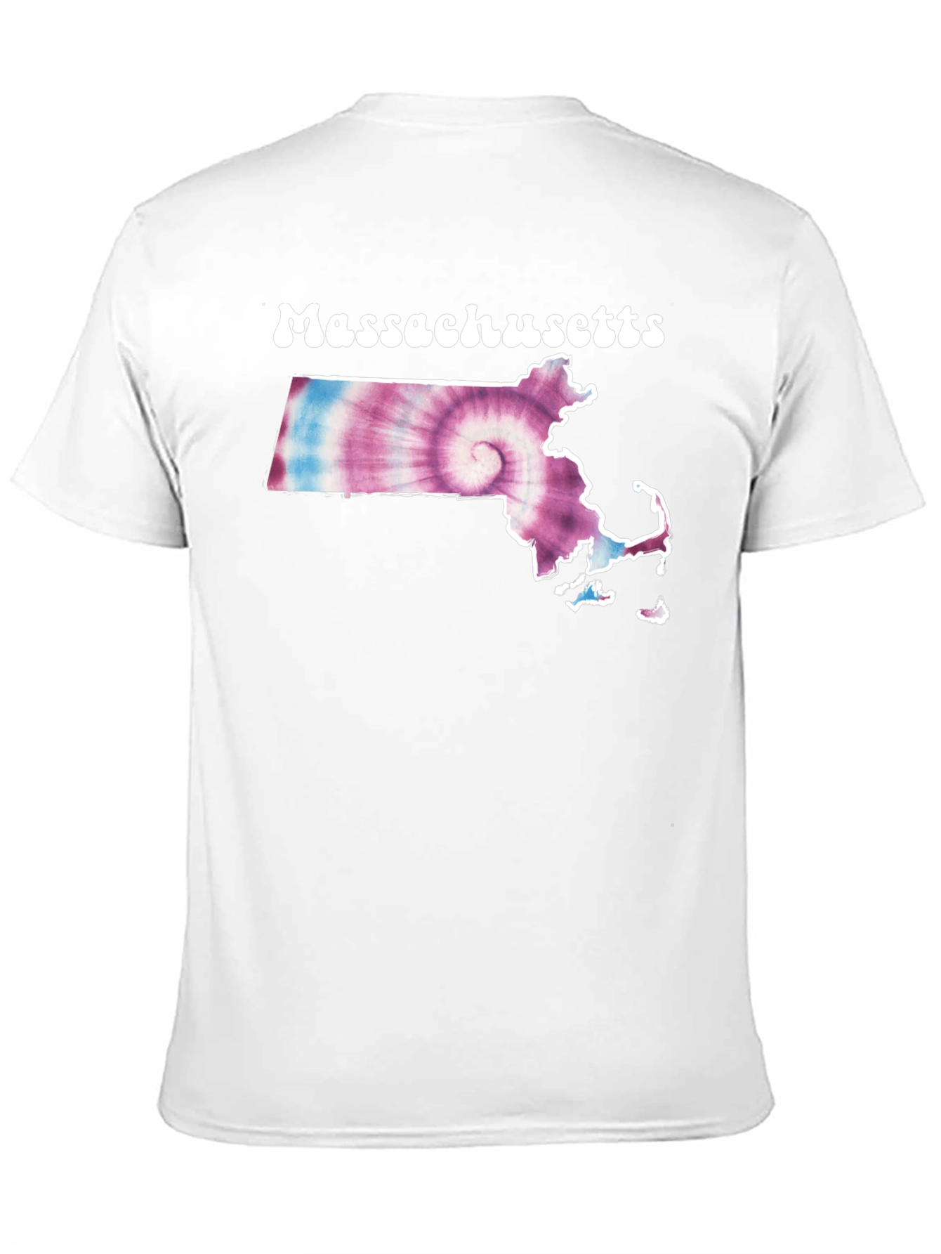 Massachusetts Tie Dye T-Shirt - Black Cotton Tee