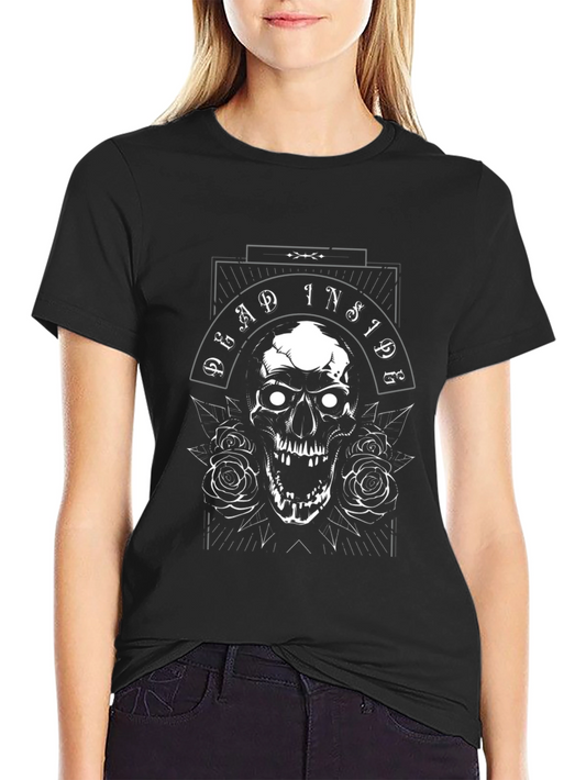 Dead Inside Skull Graphic Tee - Dark Humor T-Shirt