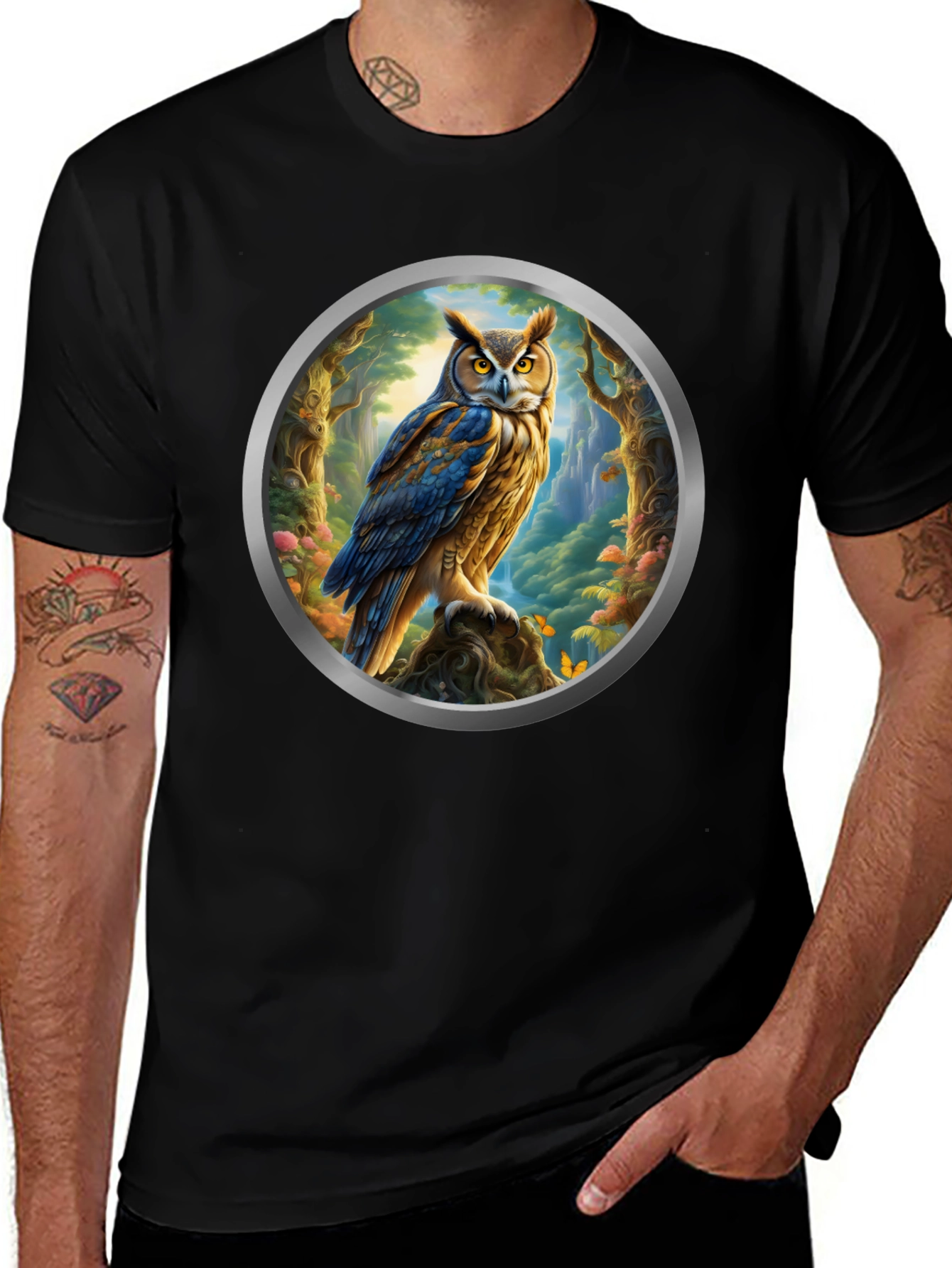 Owl Forest Portal Graphic Tee
