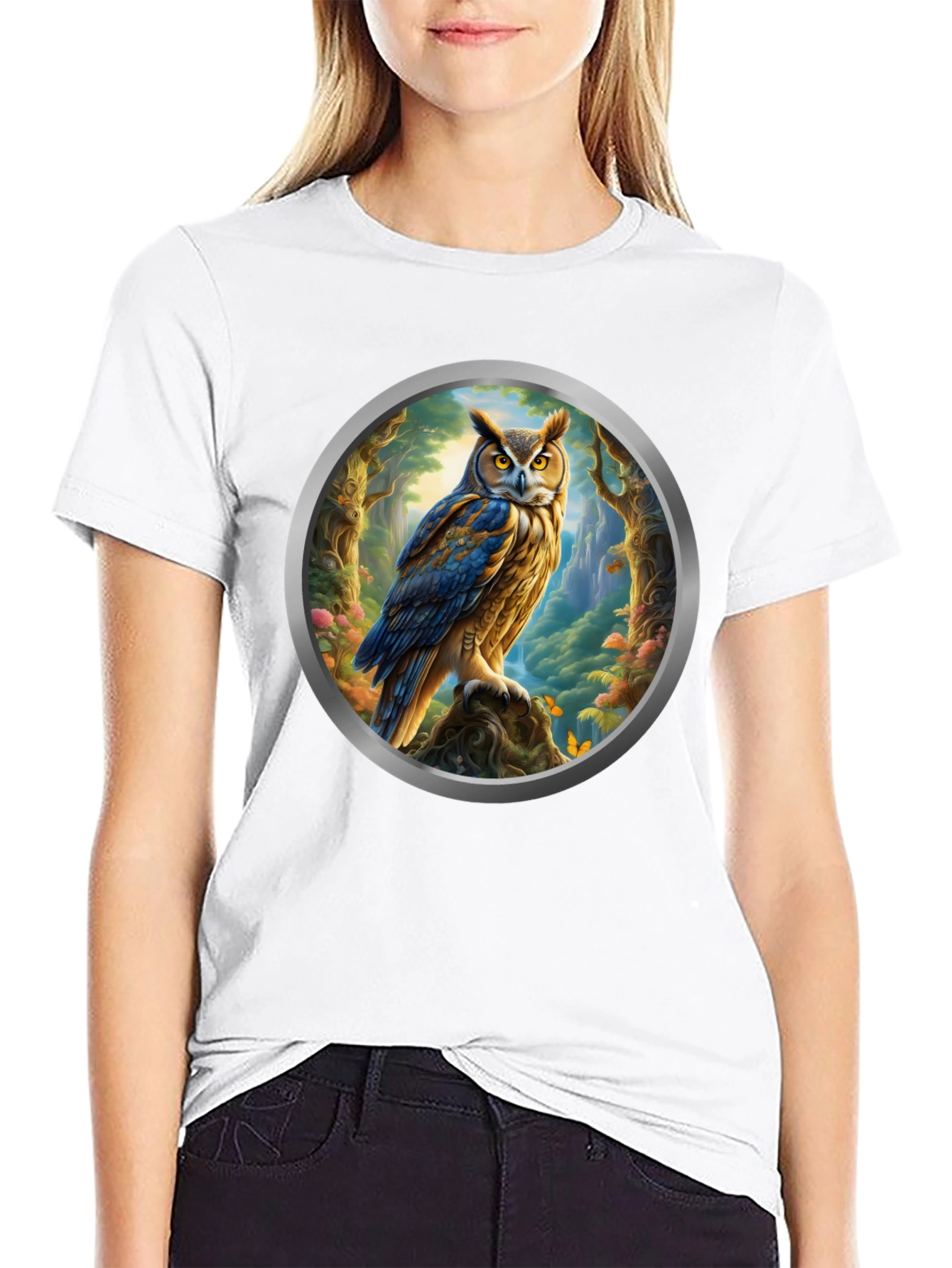 Owl Forest Portal Graphic Tee