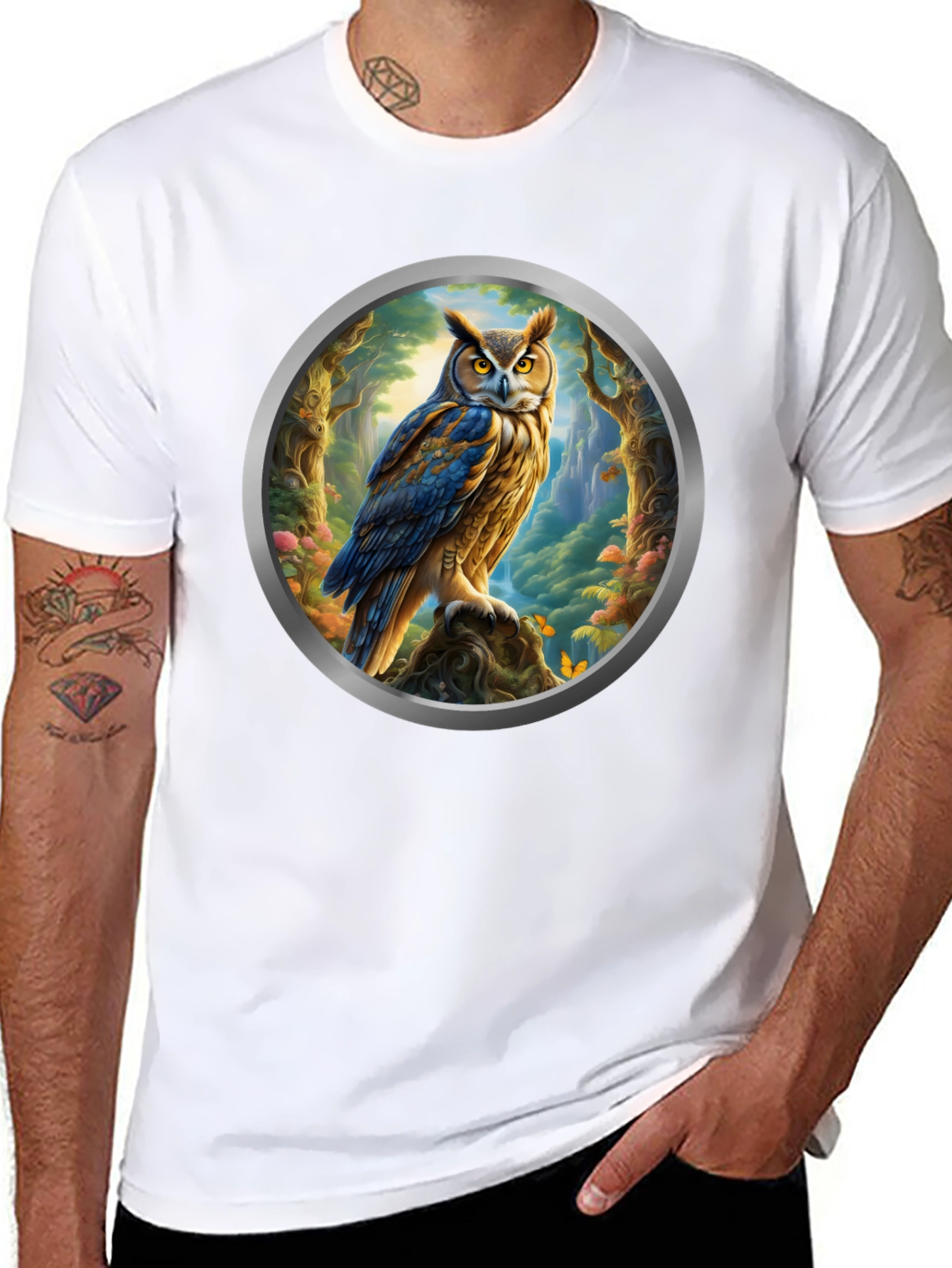 Owl Forest Portal Graphic Tee