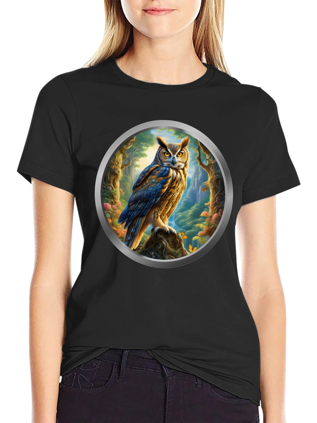 Owl Forest Portal Graphic Tee