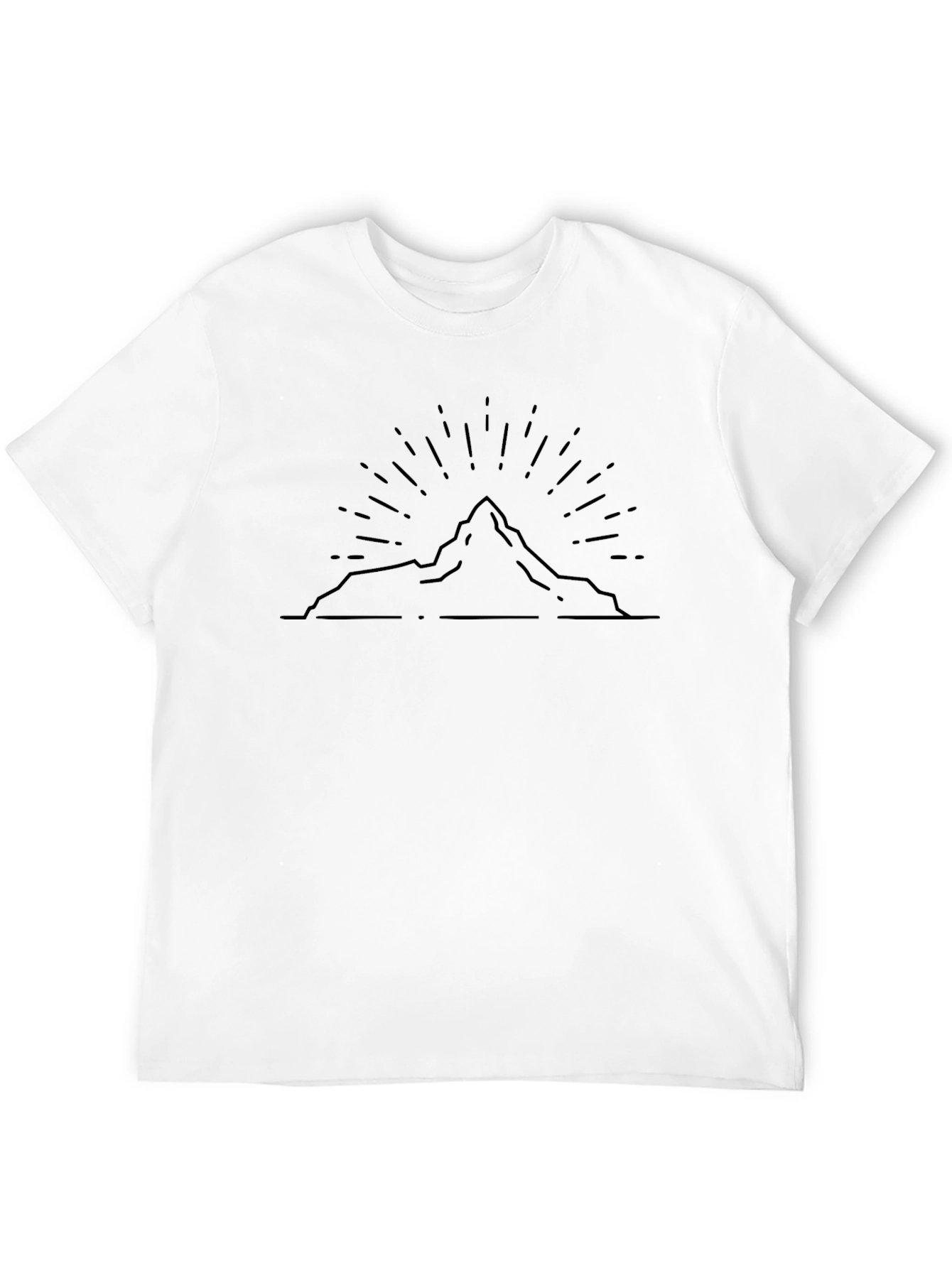 Mountain Peak Graphic Tee - Black Cotton T-Shirt