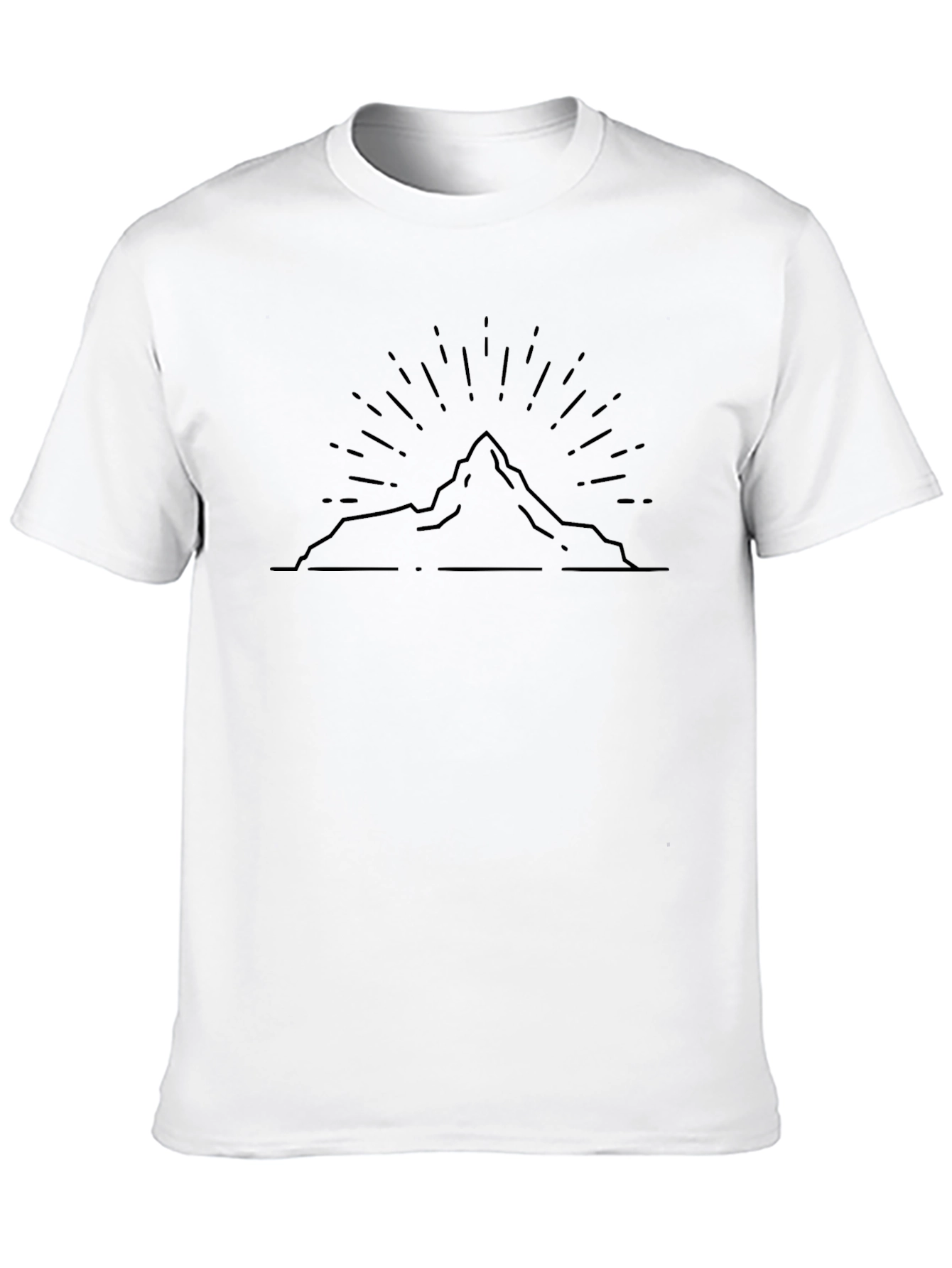 Mountain Peak Graphic Tee - Black Cotton T-Shirt