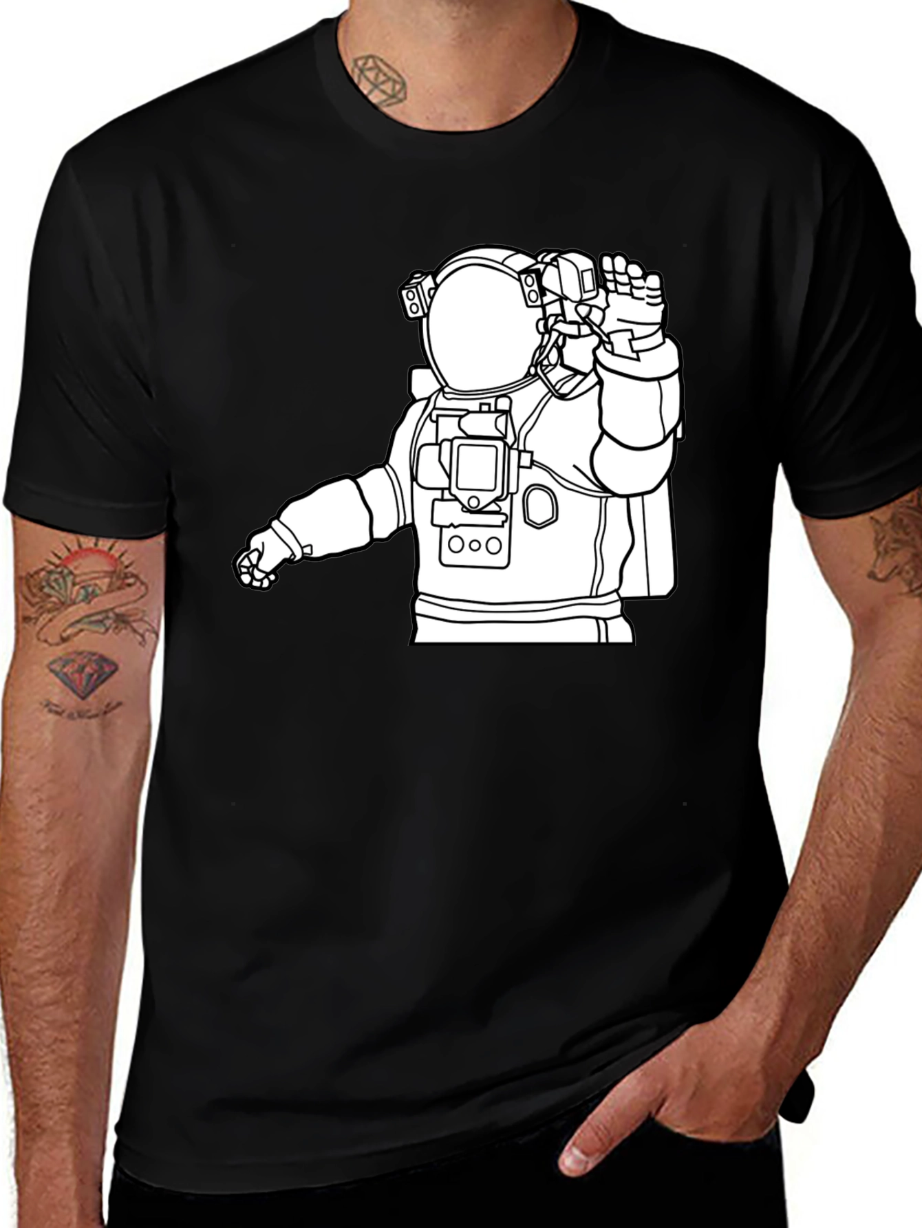 Astronaut Graphic Tee - Cool Space Design