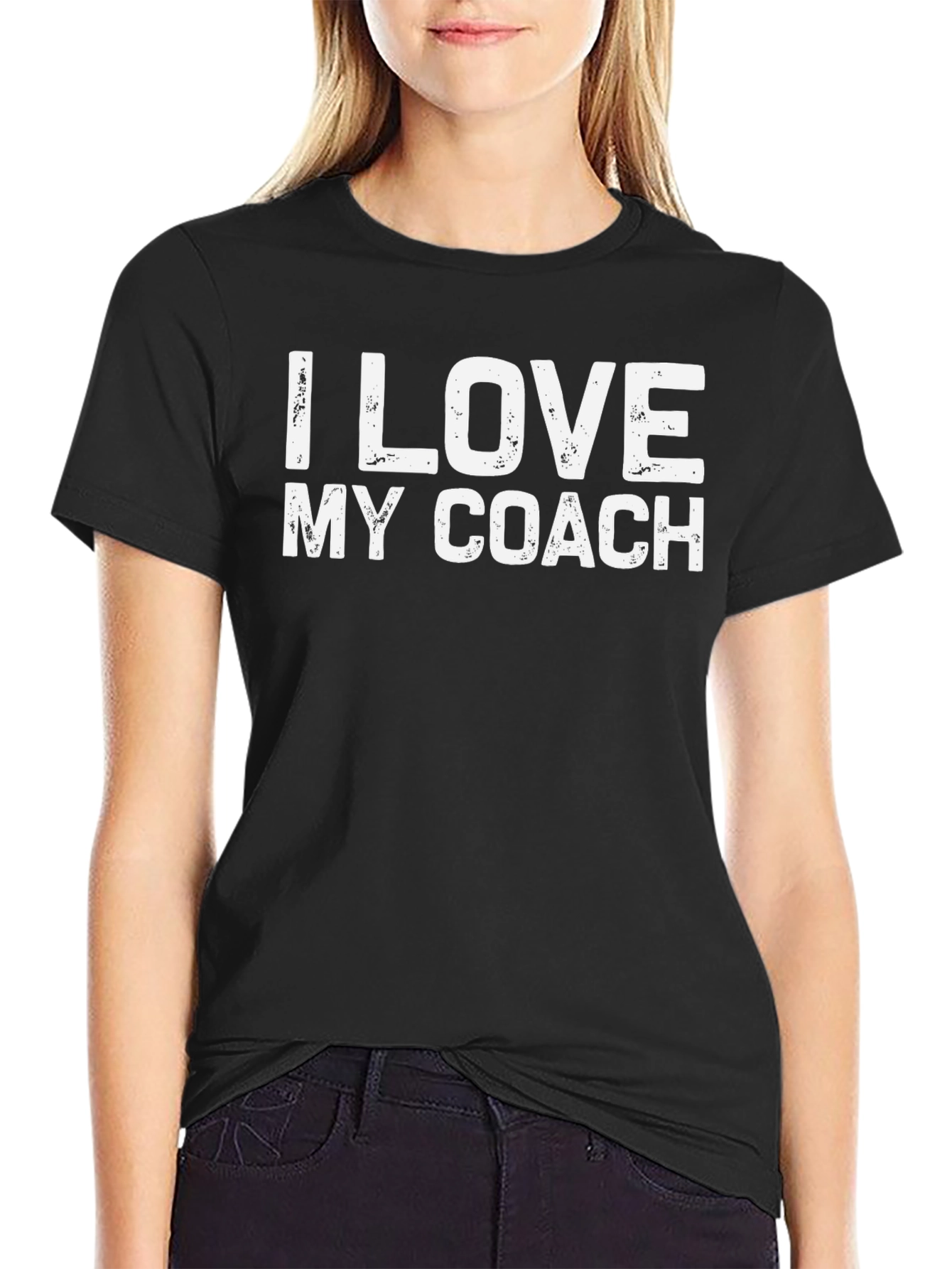 I Love My Coach Black T-Shirt