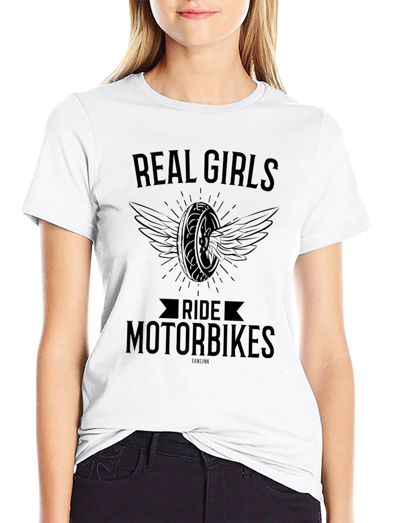 Real Girls Ride Motorbikes Black T-Shirt