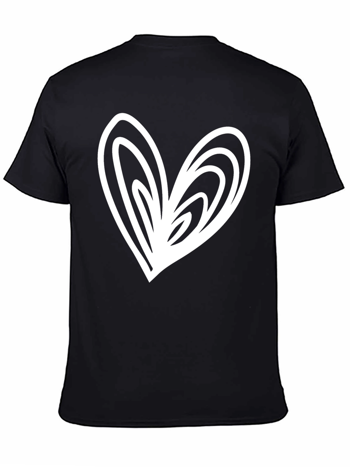 Heart Graphic Tee - Black Casual T-Shirt