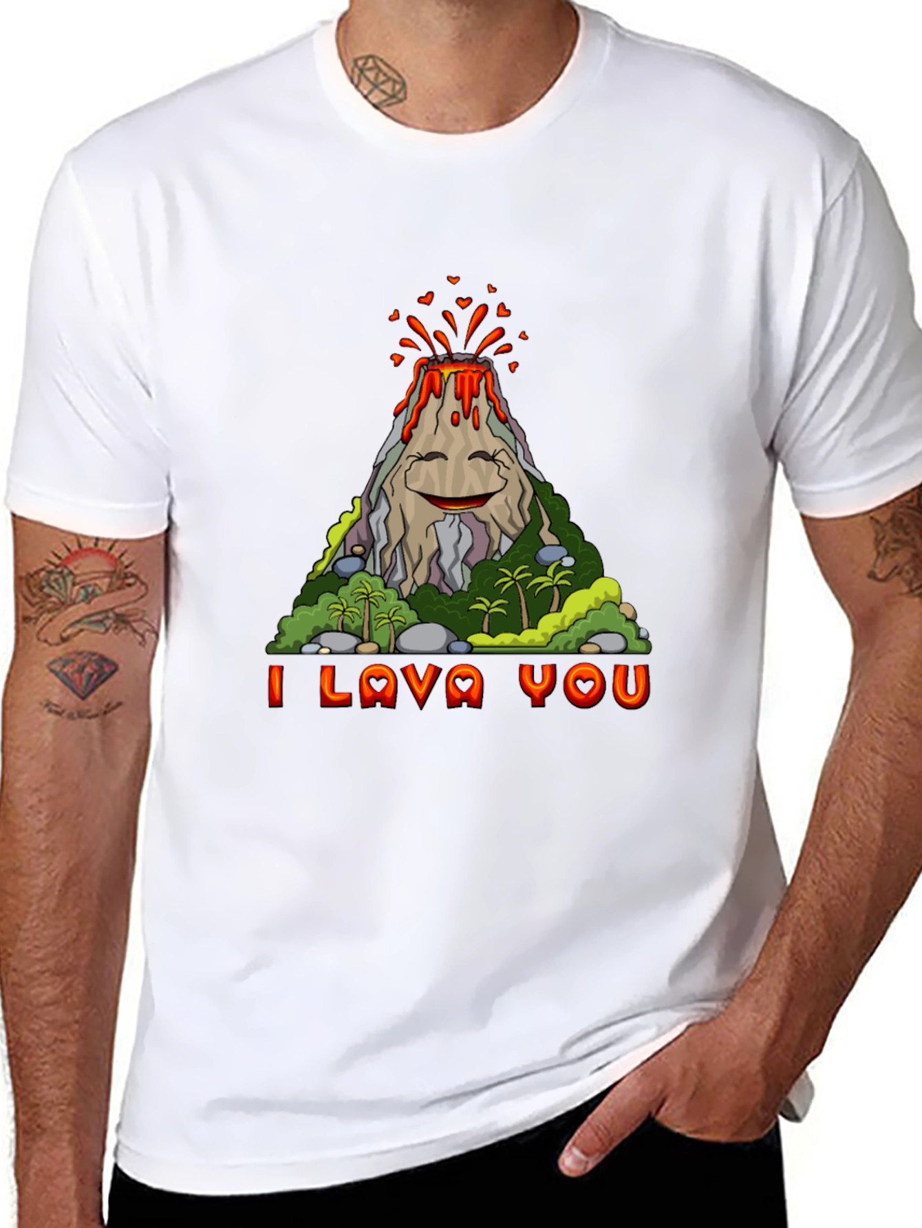 Funny I Lava You Volcano Graphic Tee