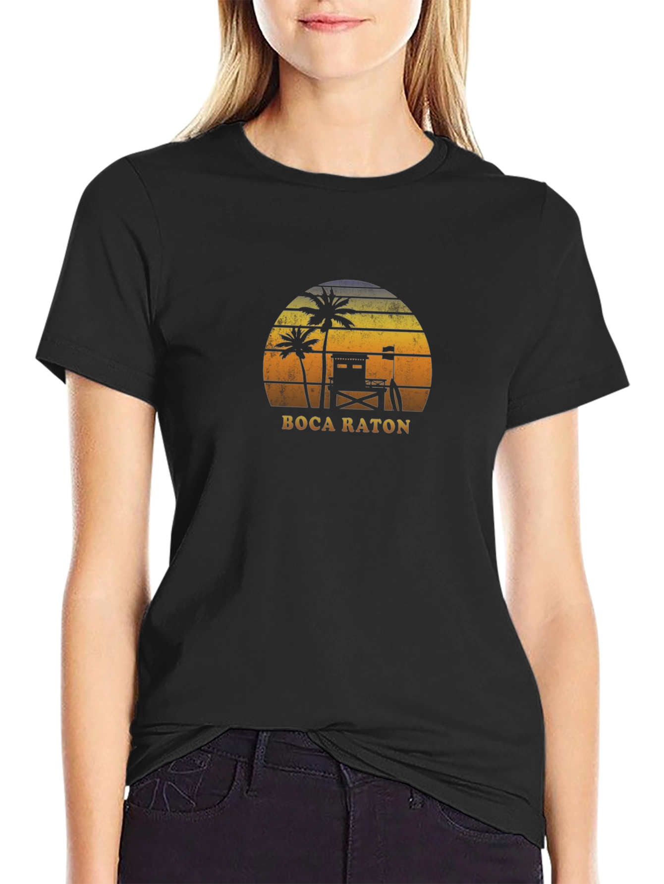 Boca Raton Graphic Tee - Beach Sunset T-Shirt