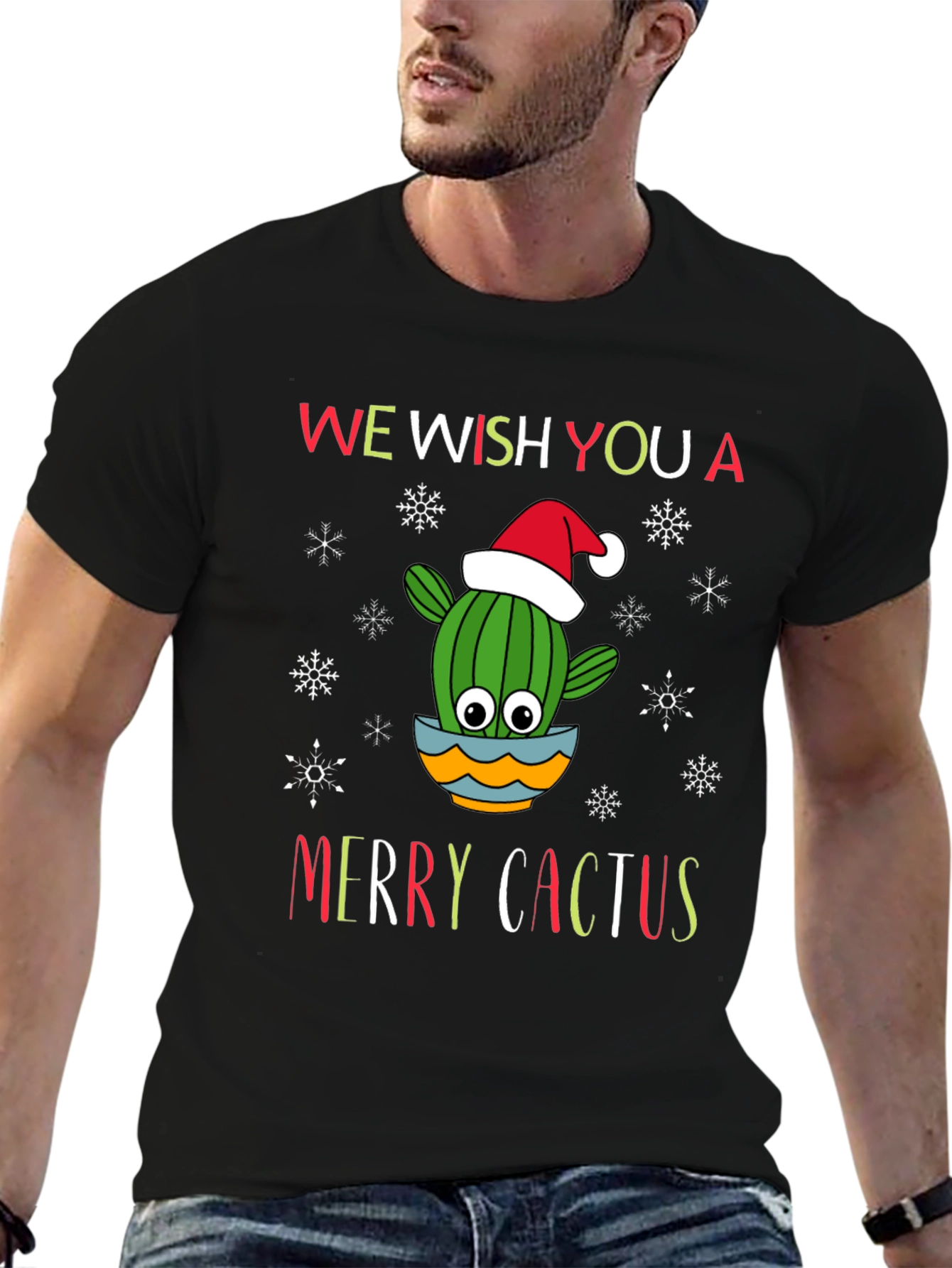 Merry Cactus Christmas Holiday T-Shirt