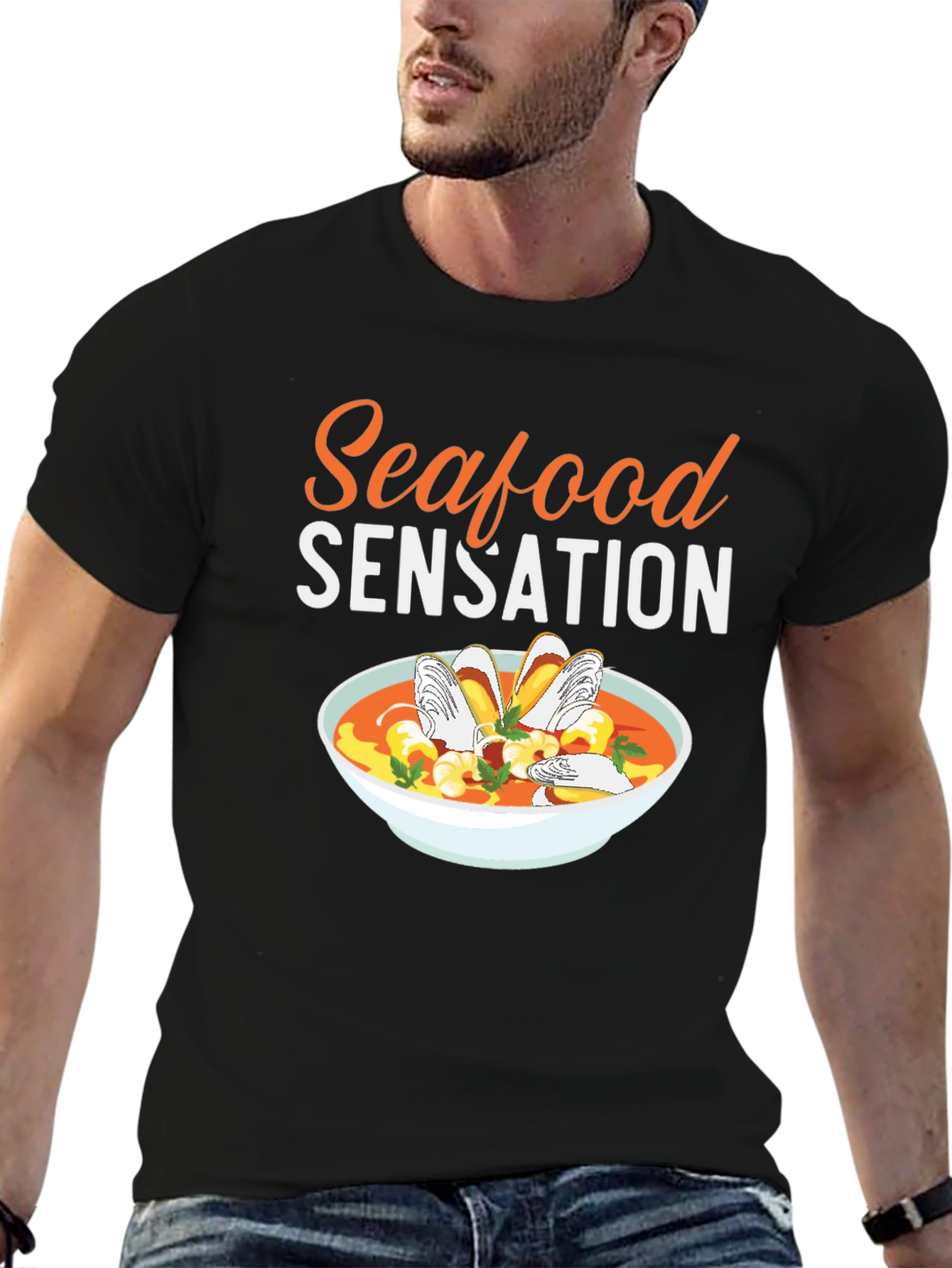 Seafood Sensation Graphic Tee - Food Lovers T-Shirt