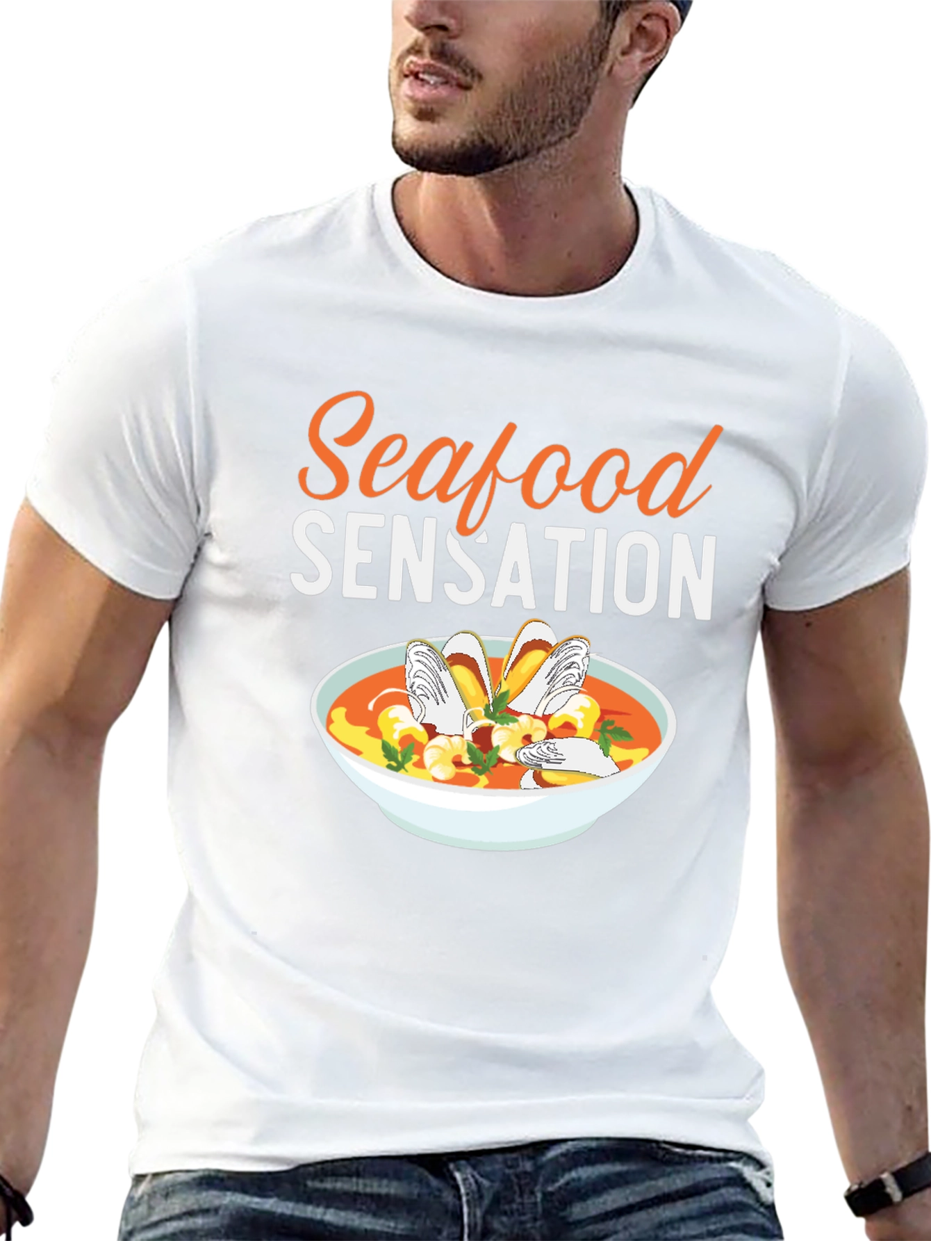 Seafood Sensation Graphic Tee - Food Lovers T-Shirt