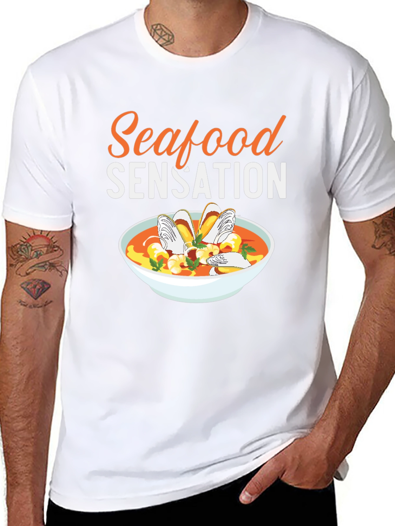 Seafood Sensation Graphic Tee - Food Lovers T-Shirt