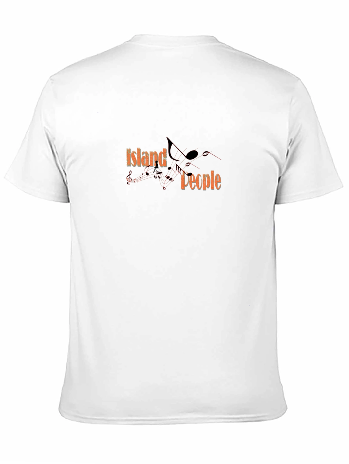 Island People Black T-Shirt with Musical Notes