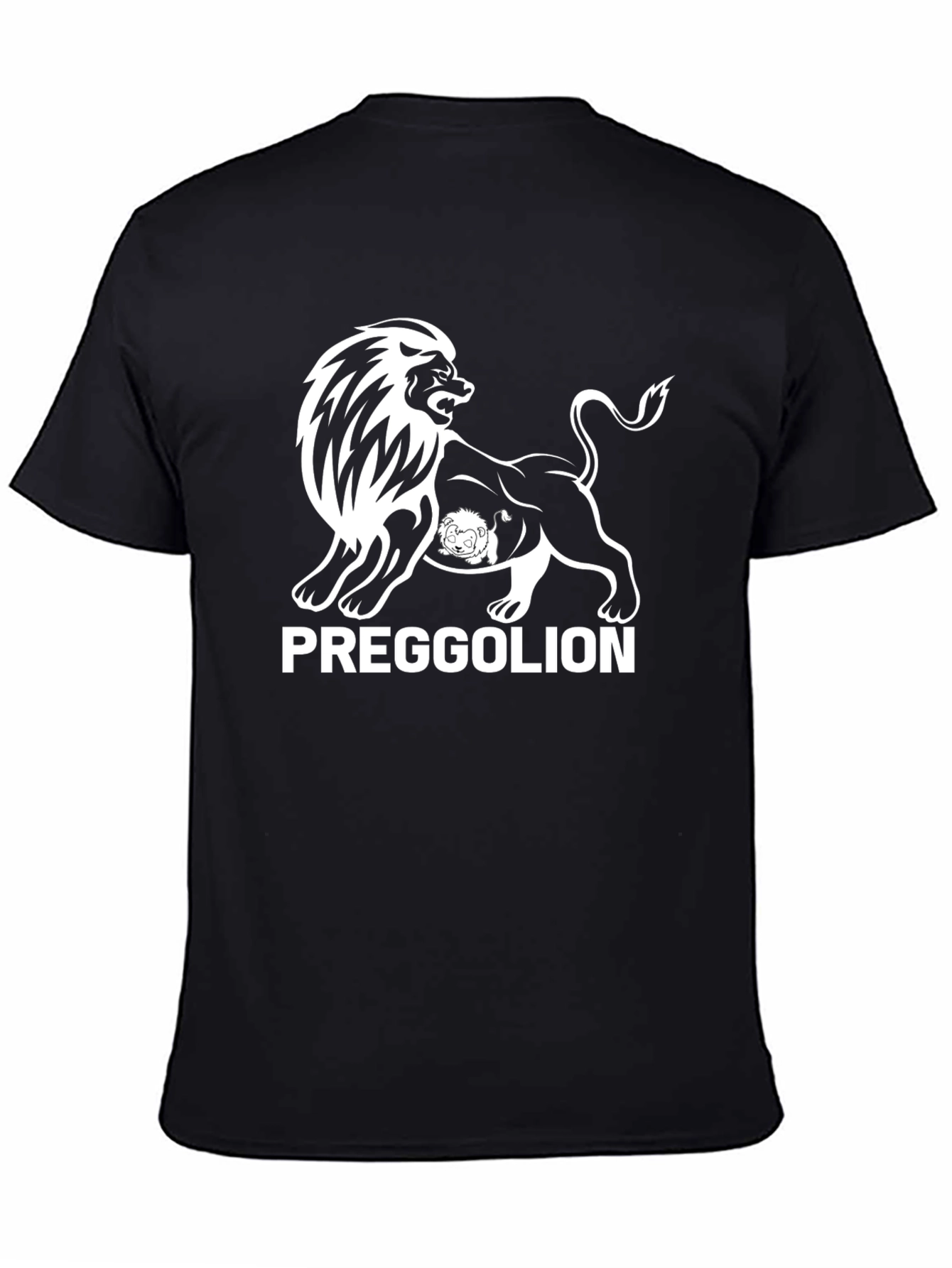 Preggolion Black T-Shirt - Lion Graphic Tee