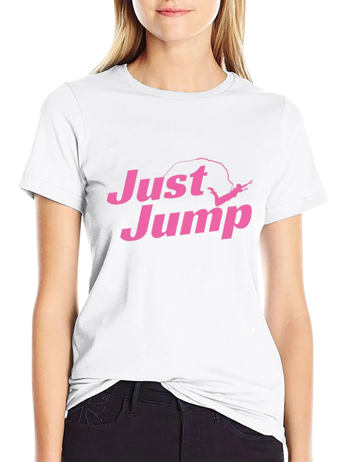 Just Jump Graphic Tee - Black Cotton Blend