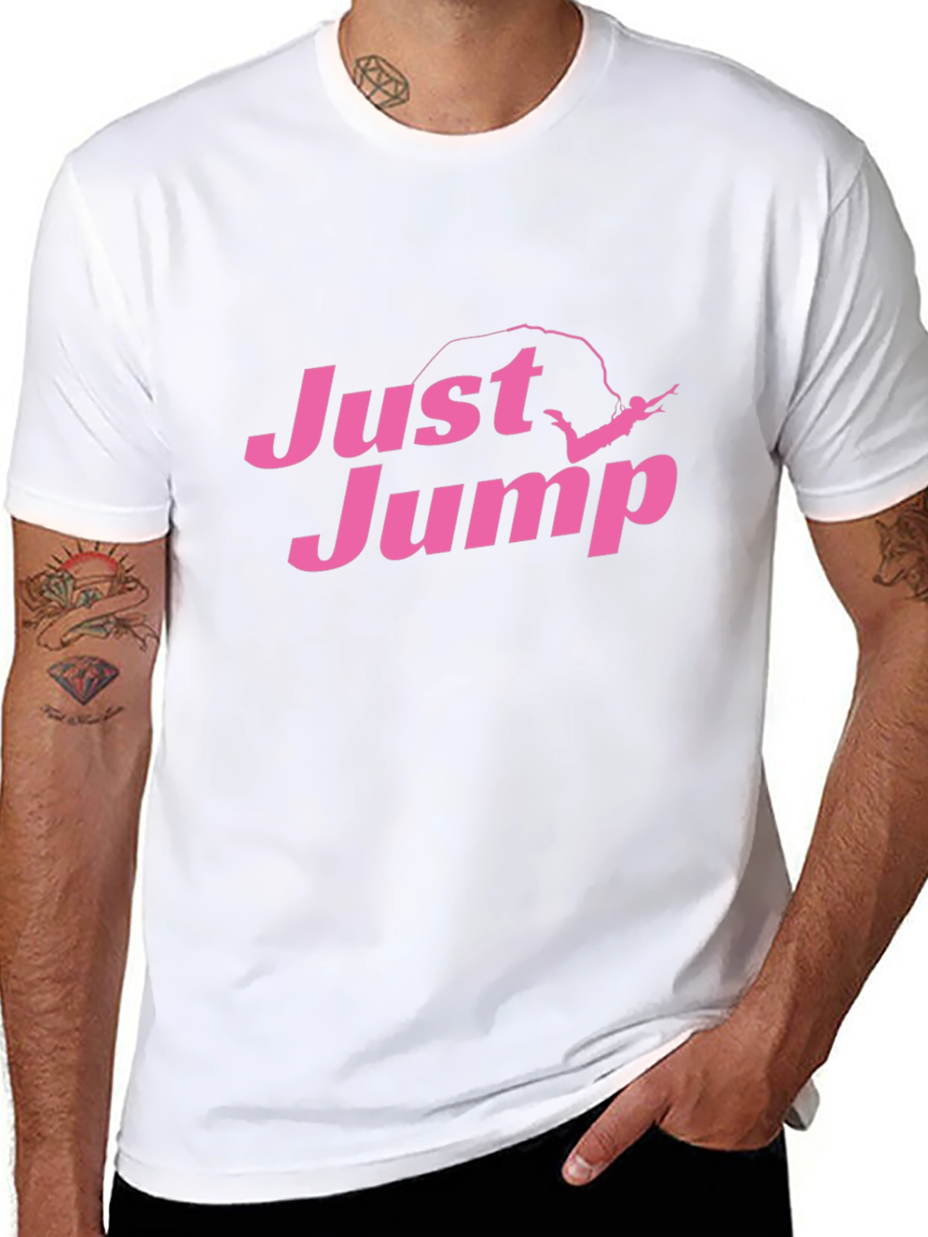 Just Jump Graphic Tee - Black Cotton Blend