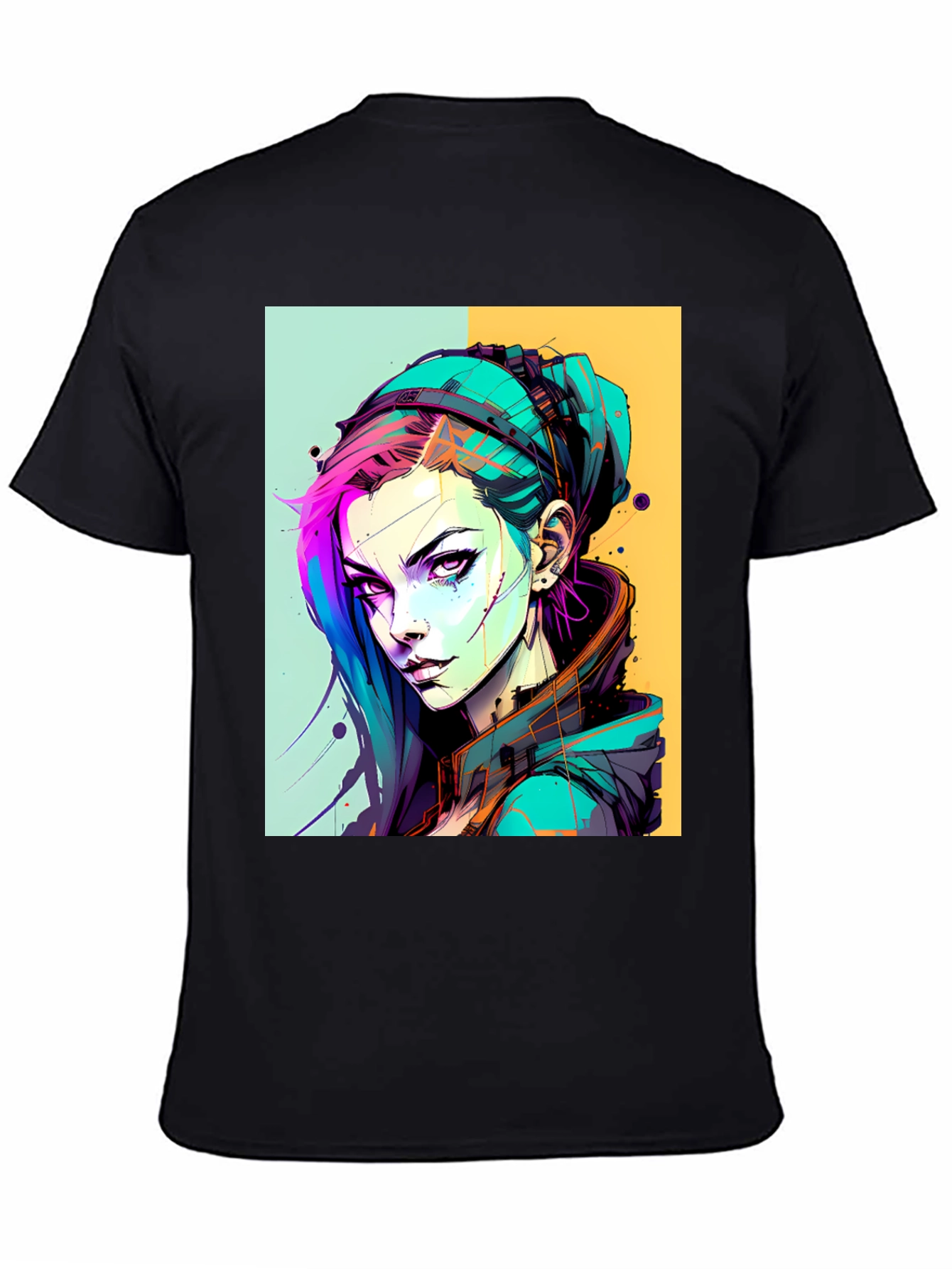 Edgy Anime Art Graphic Tee - Unisex Black T-Shirt