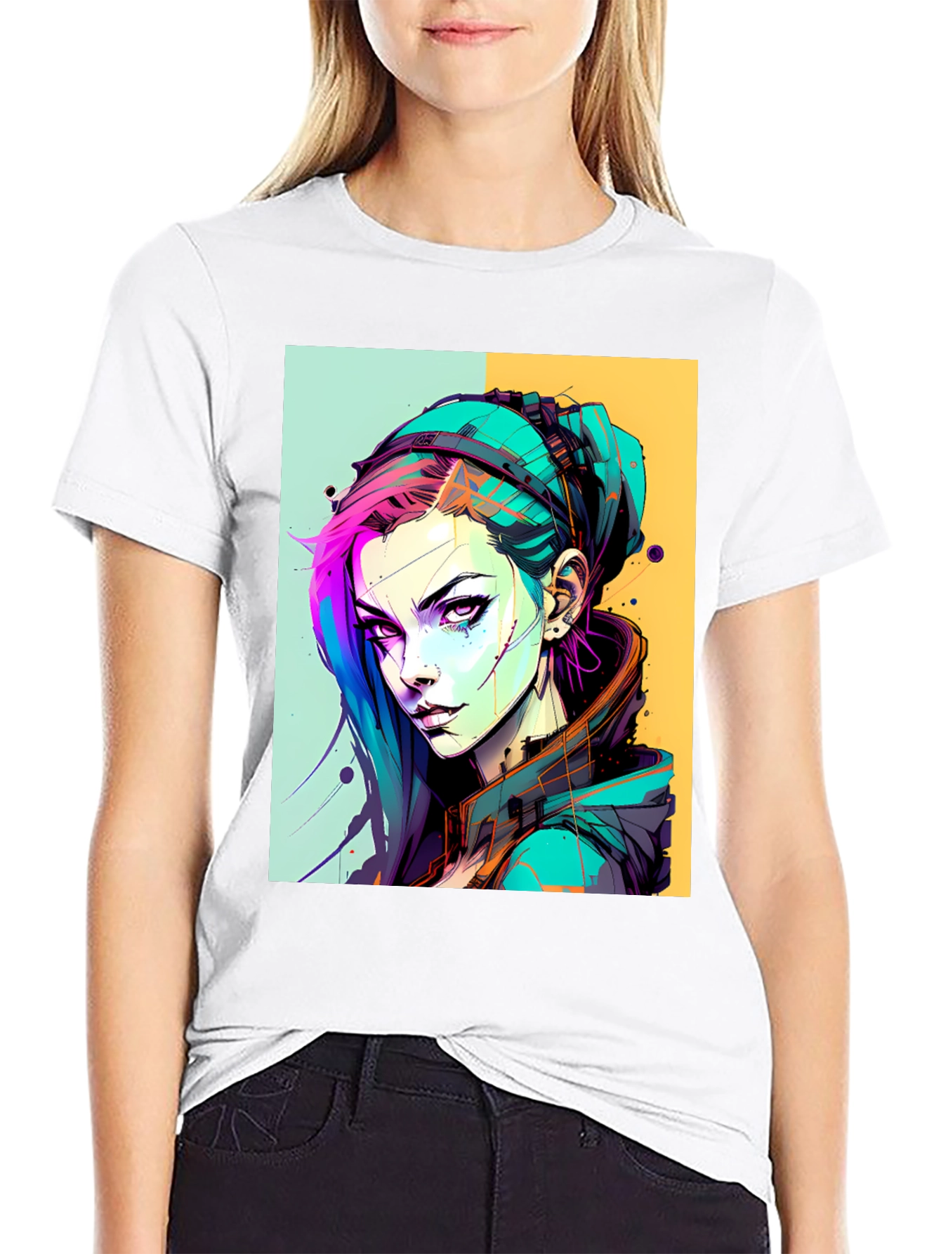 Edgy Anime Art Graphic Tee - Unisex Black T-Shirt