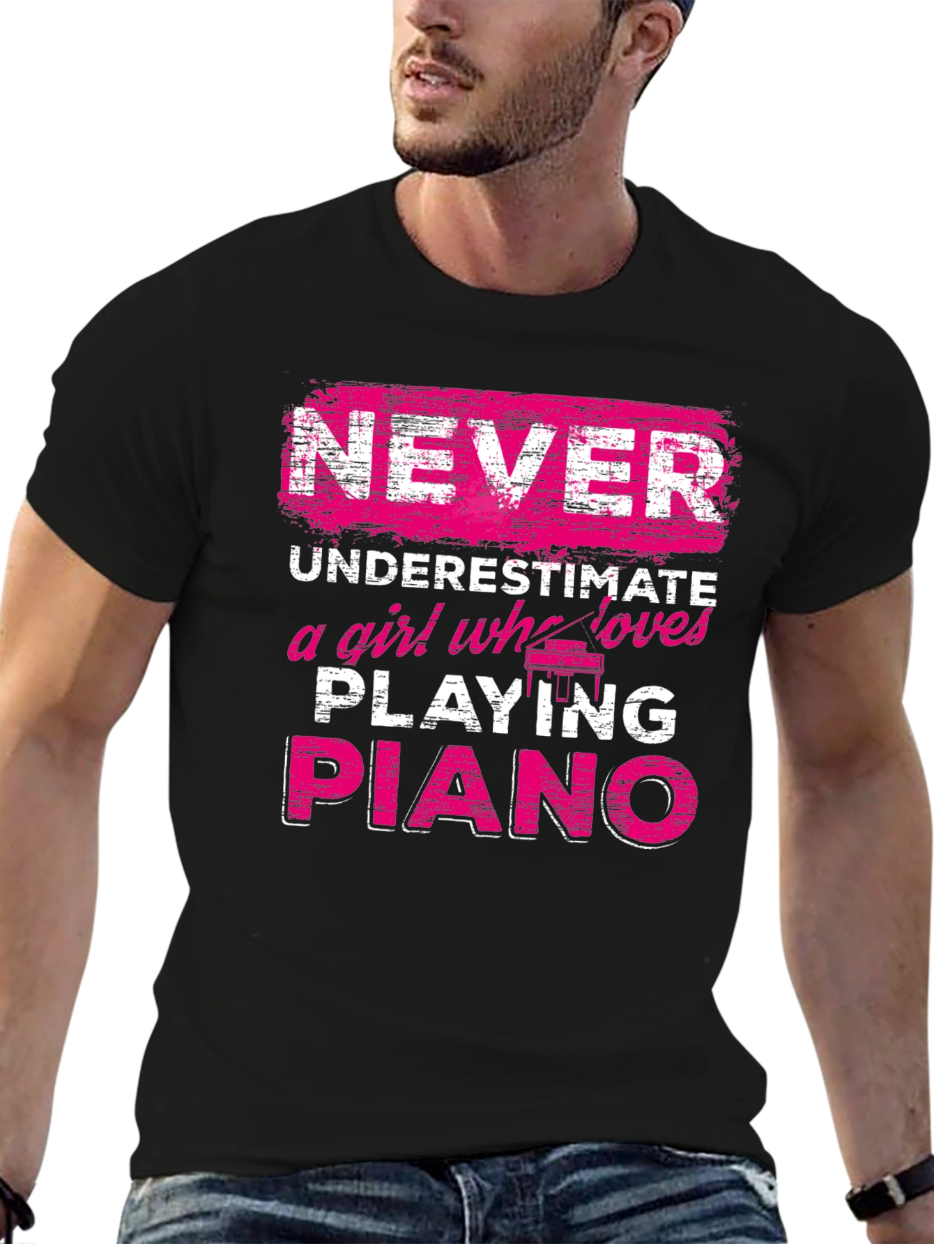 Never Underestimate Piano Girl T-Shirt