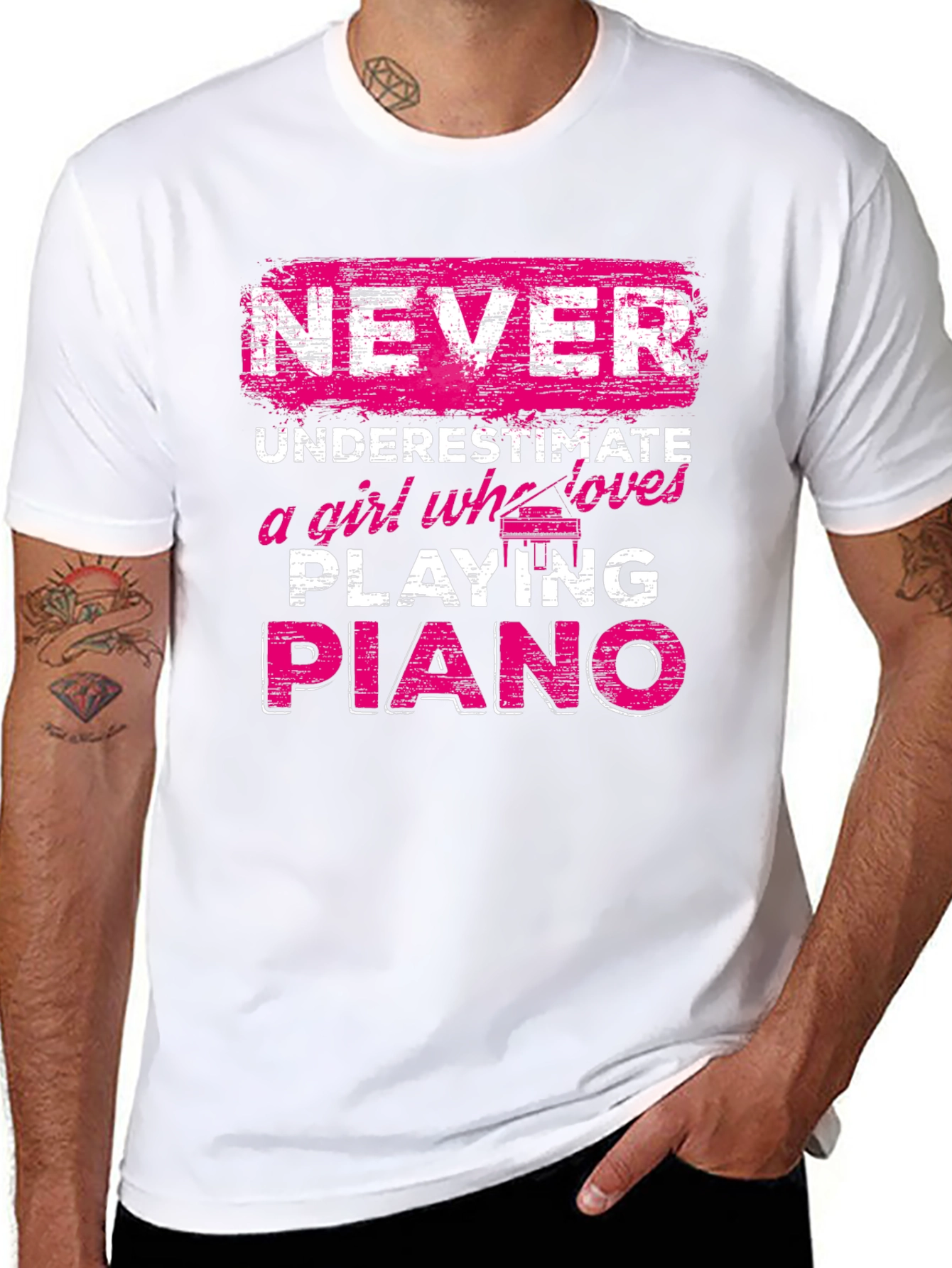 Never Underestimate Piano Girl T-Shirt