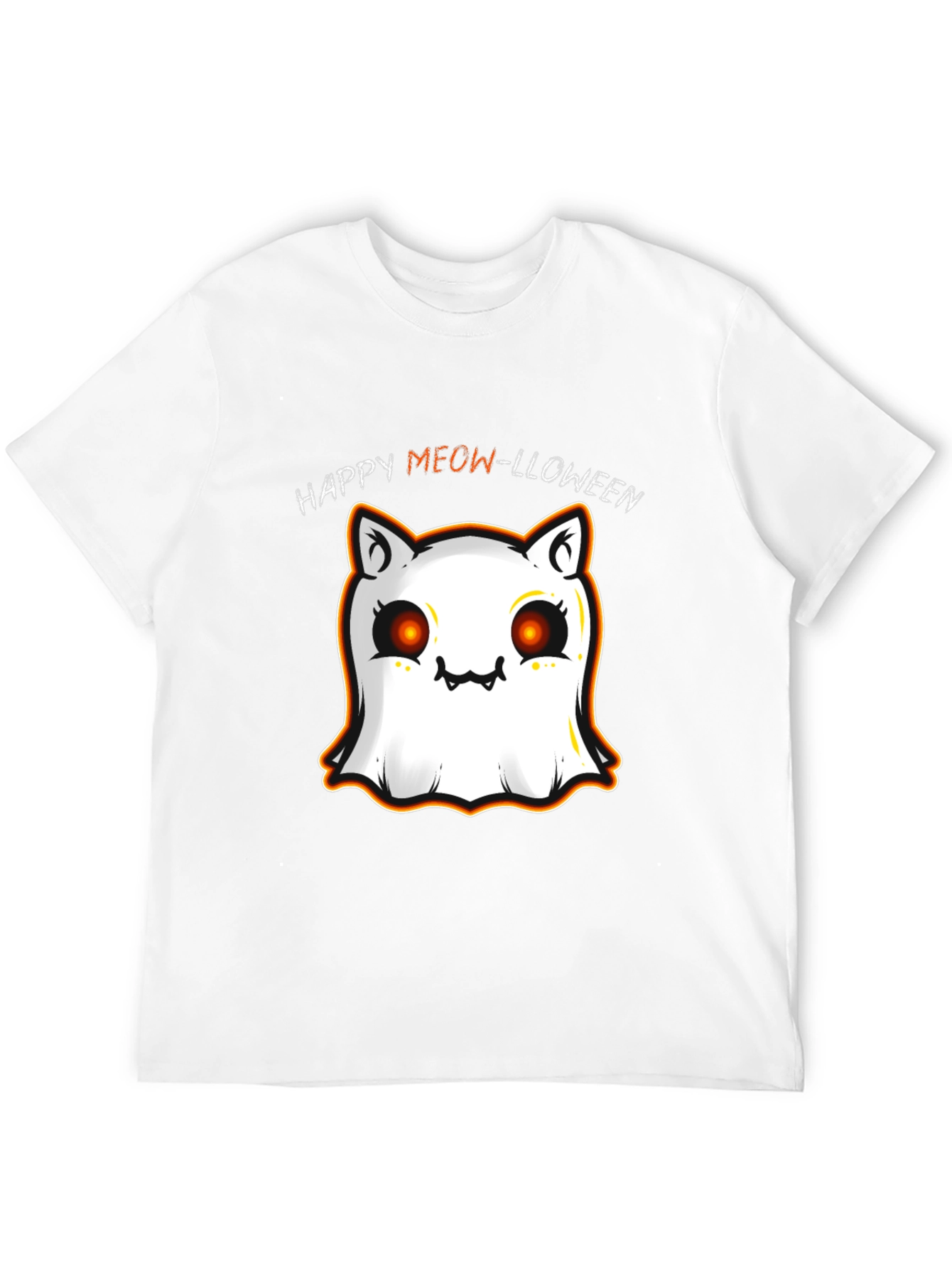 Happy Meow-lloween Cat Ghost T-Shirt