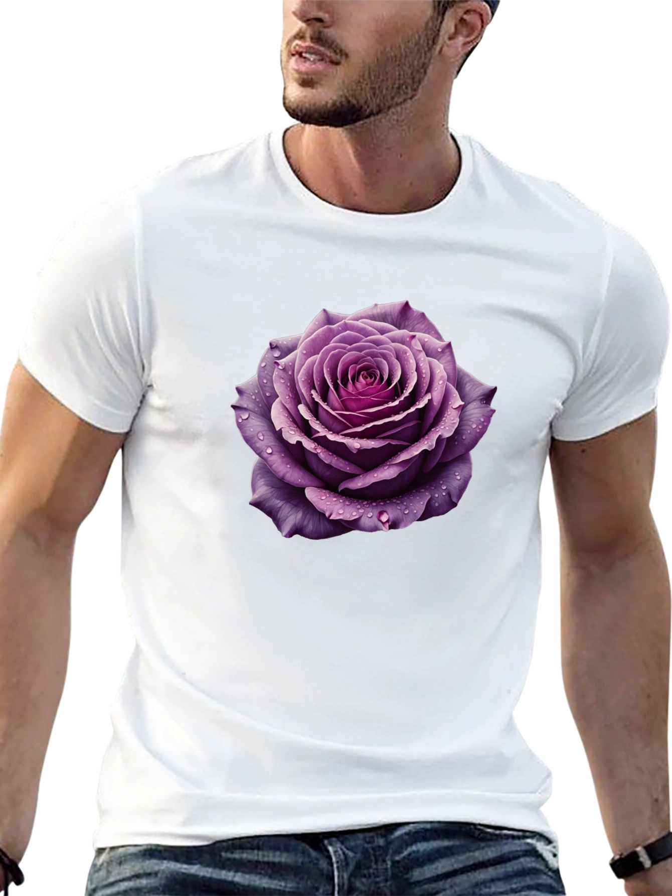 Purple Rose Graphic Tee