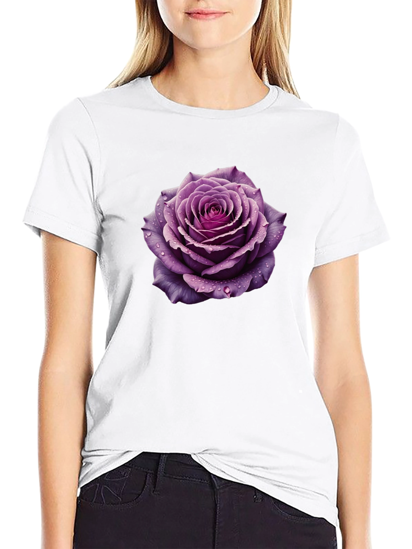 Purple Rose Graphic Tee