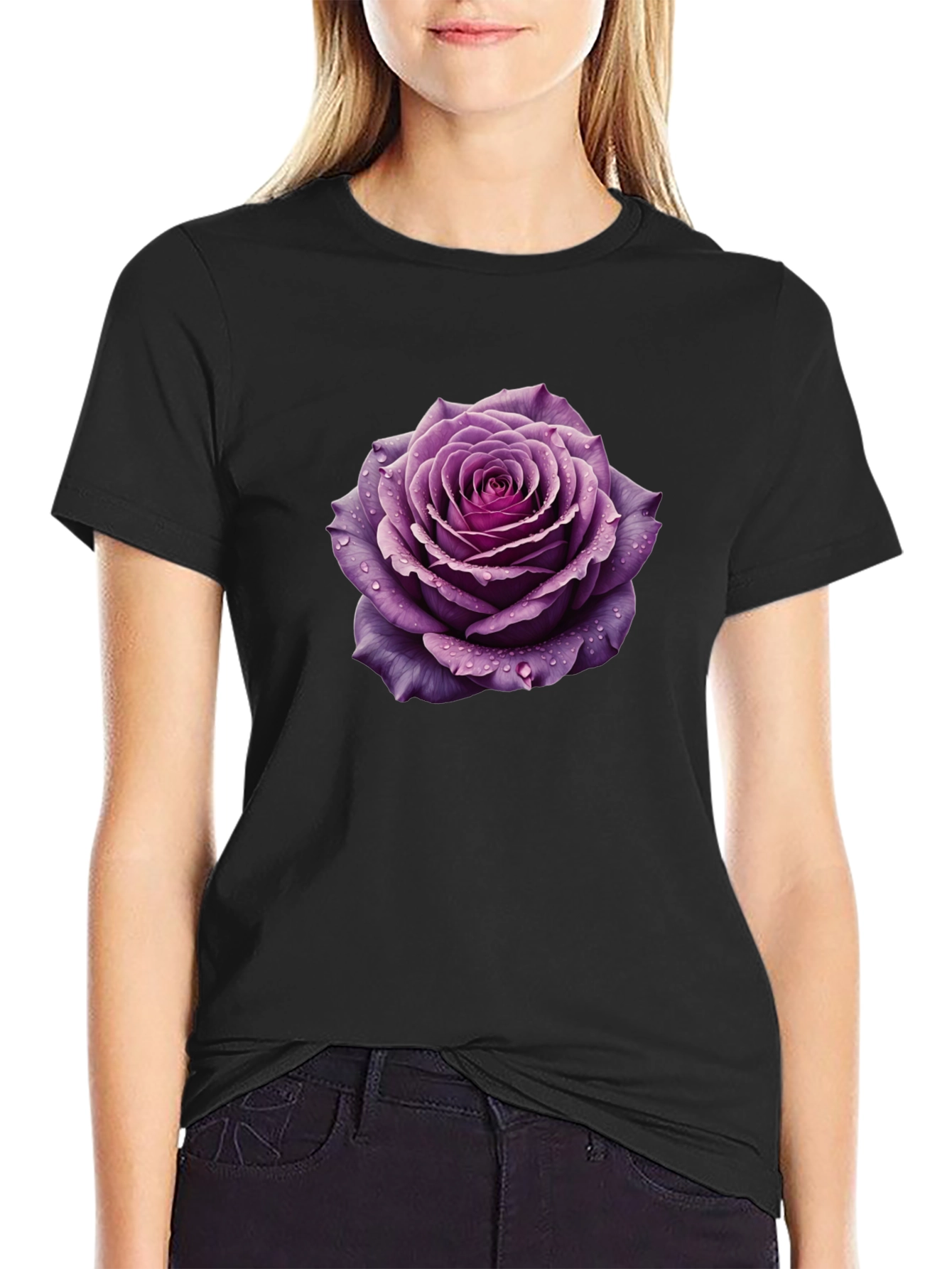 Purple Rose Graphic Tee