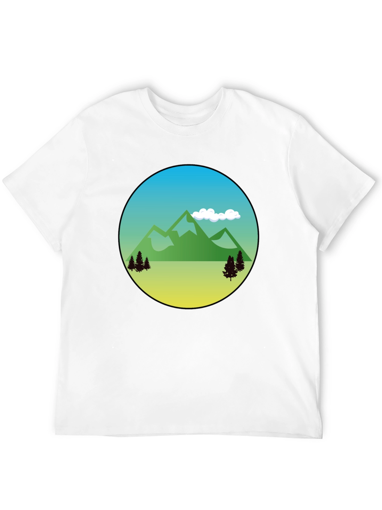 Nature Scene Graphic T-Shirt - Black