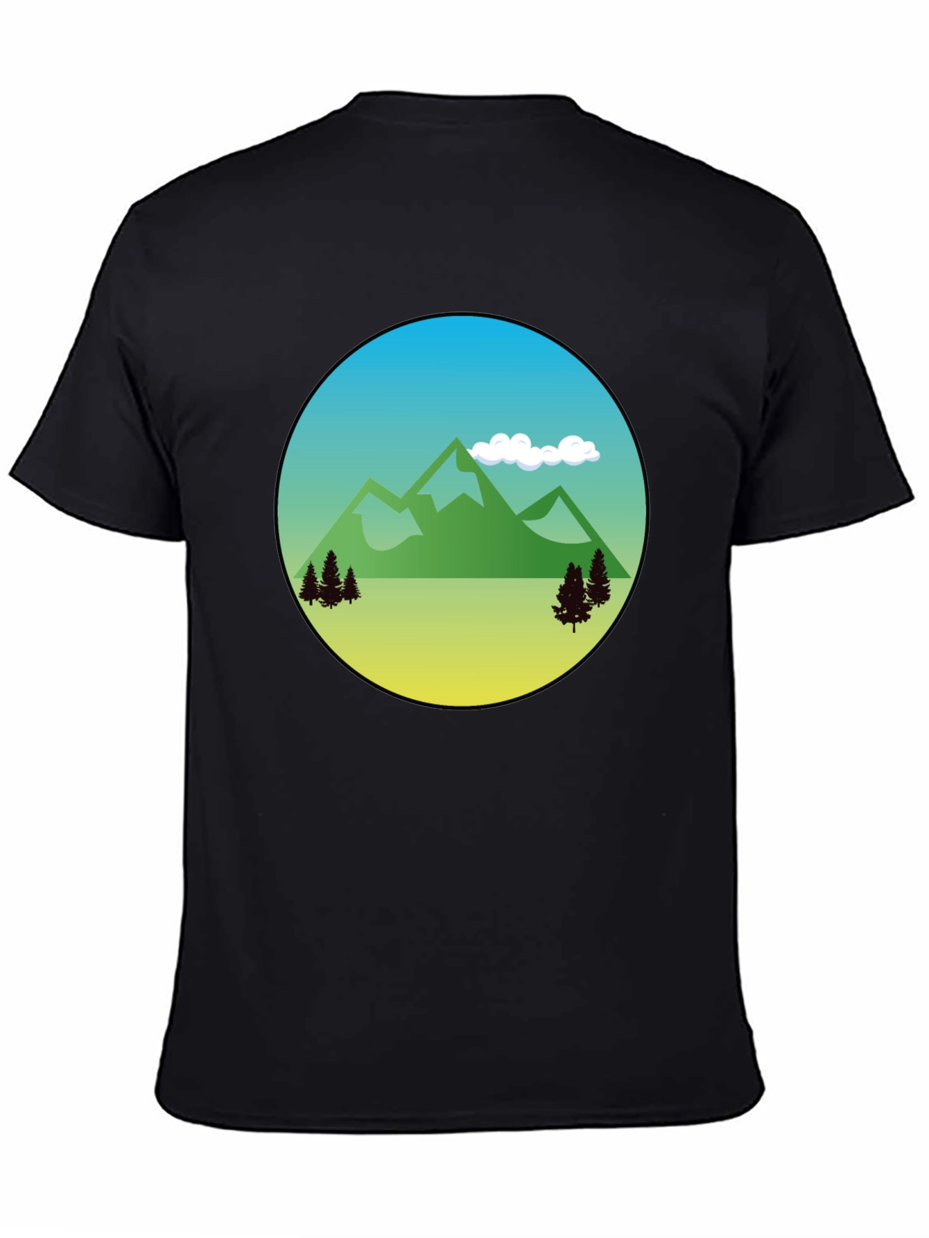 Nature Scene Graphic T-Shirt - Black