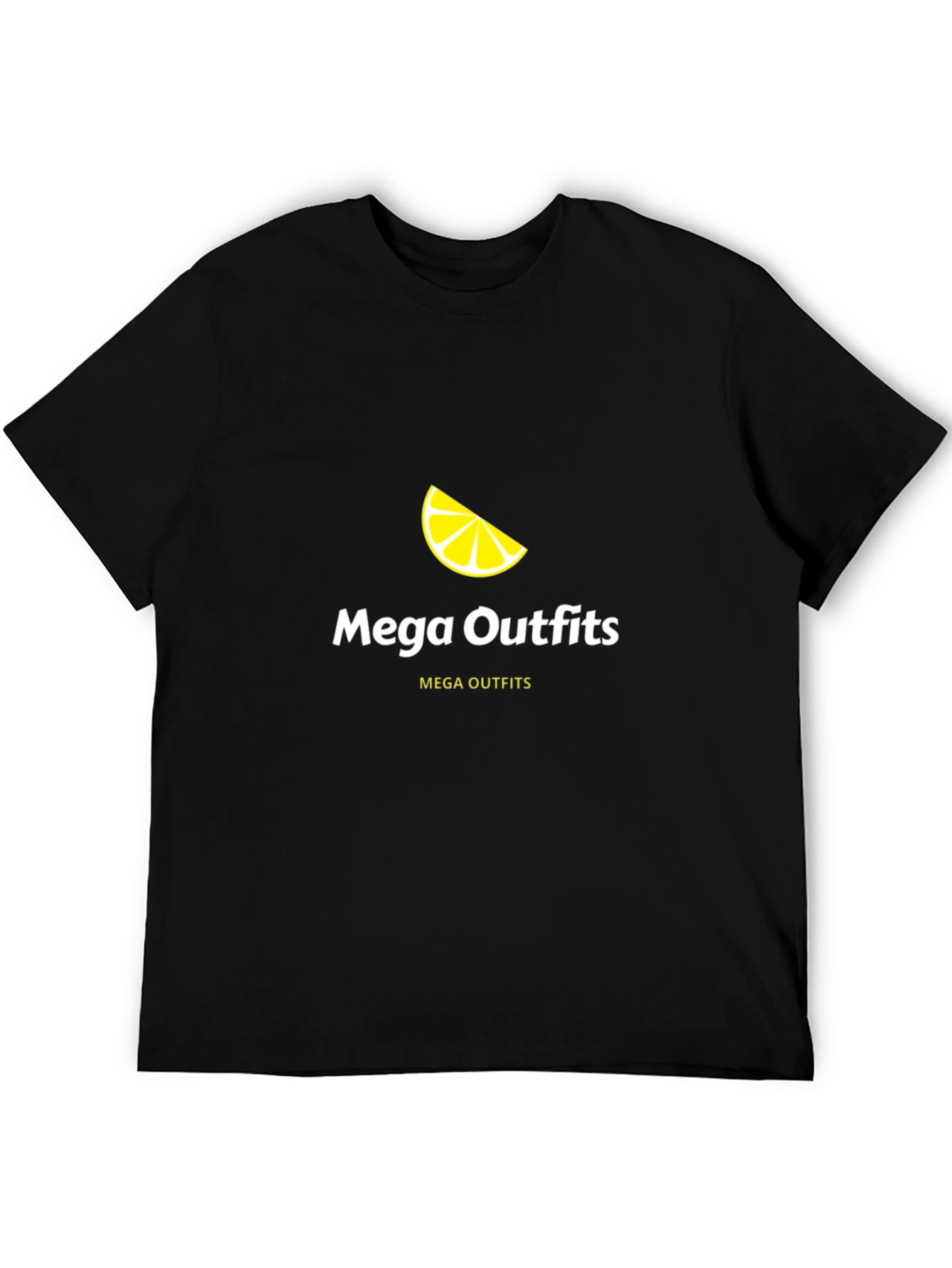 Mega Outfits Black Graphic Tee - Lemon Design