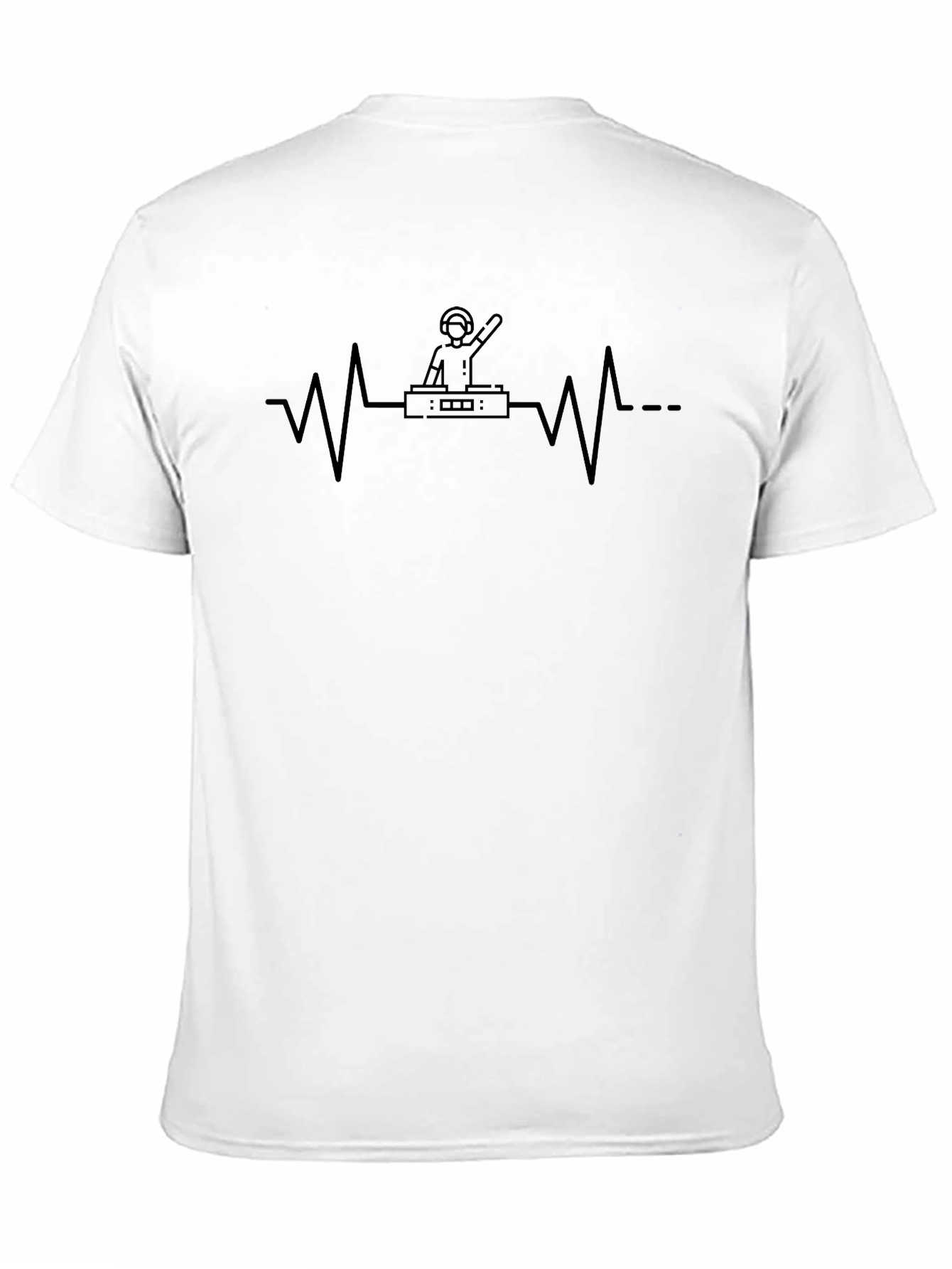 DJ Heartbeat Graphic Tee - Black Cotton T-Shirt