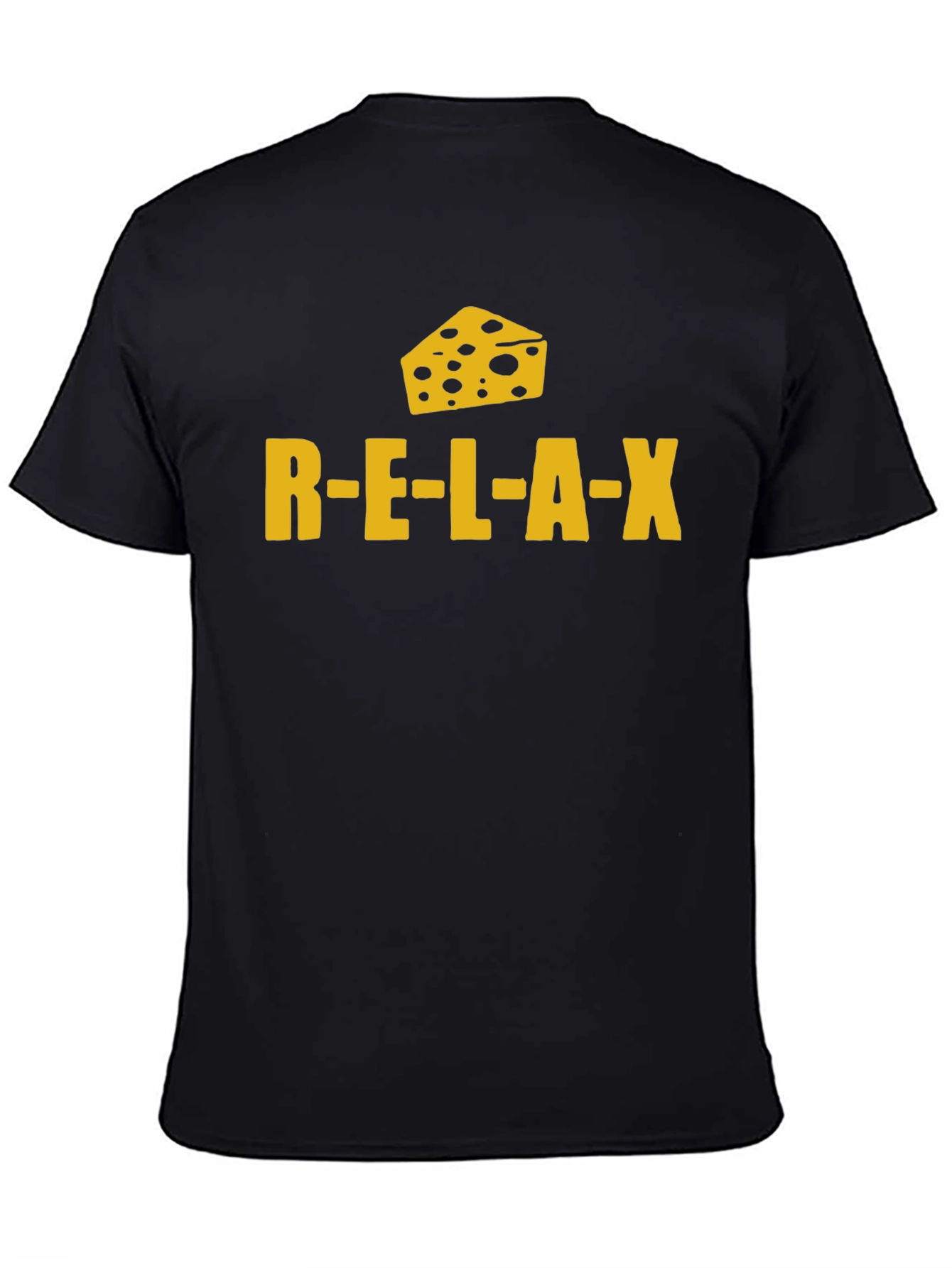 Relax Cheese Black T-Shirt Funny Graphic Tee