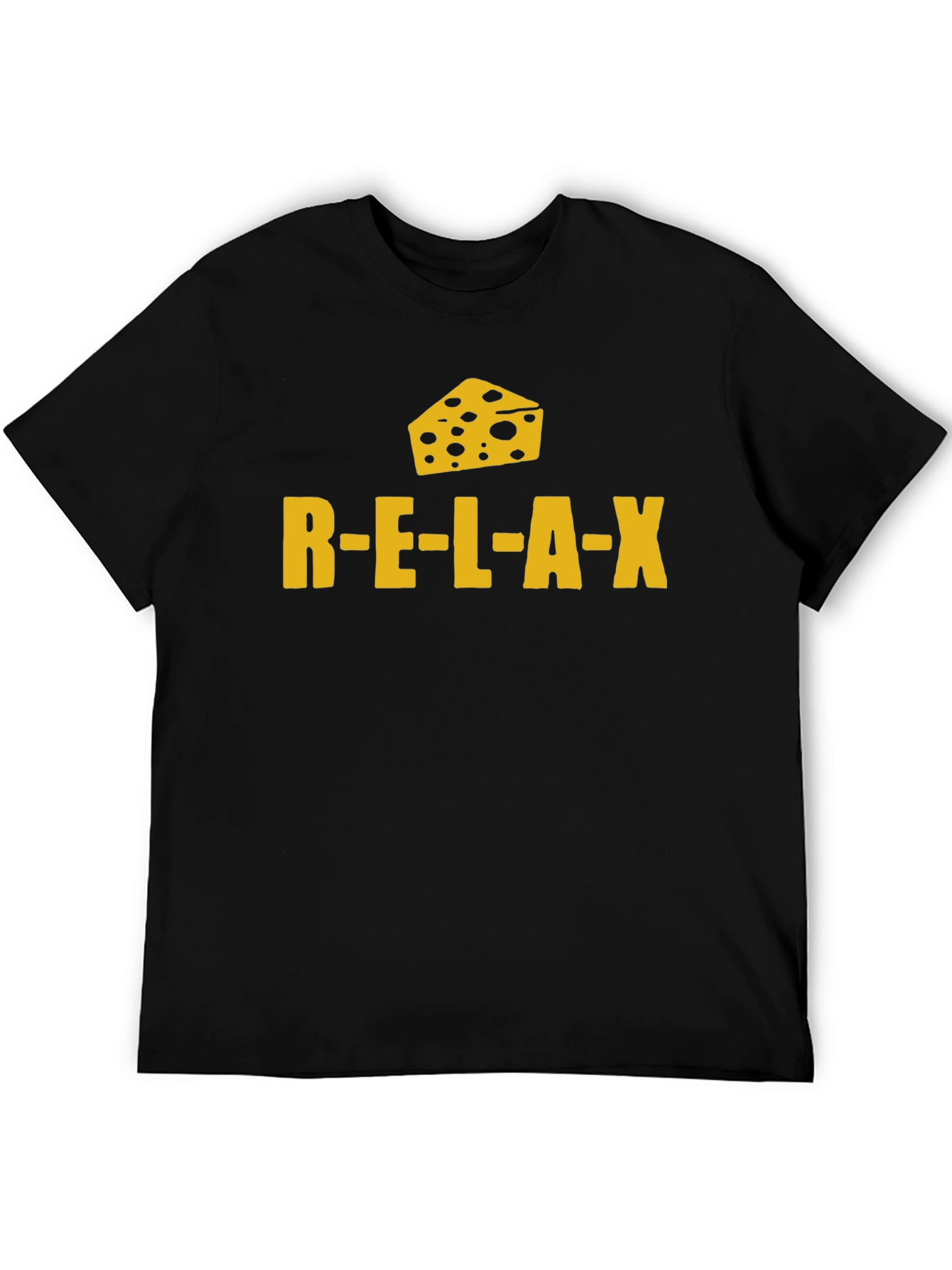 Relax Cheese Black T-Shirt Funny Graphic Tee