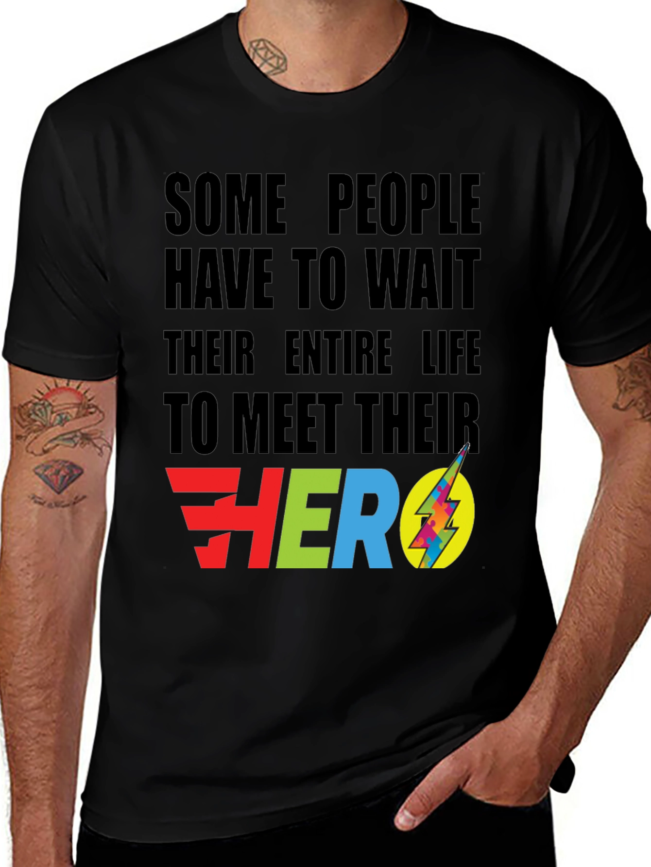 Meet Your Hero Black Graphic Tee