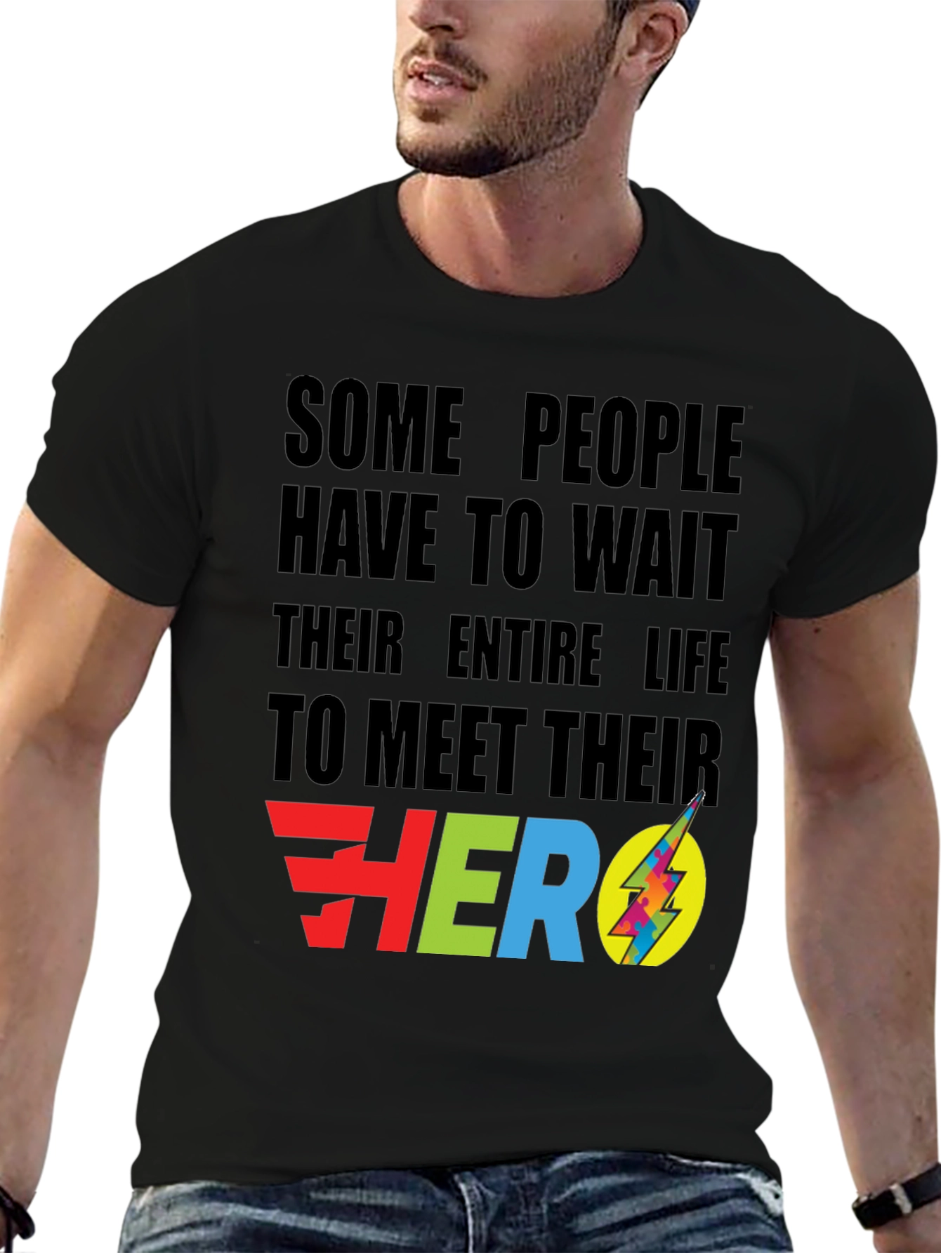 Meet Your Hero Black Graphic Tee