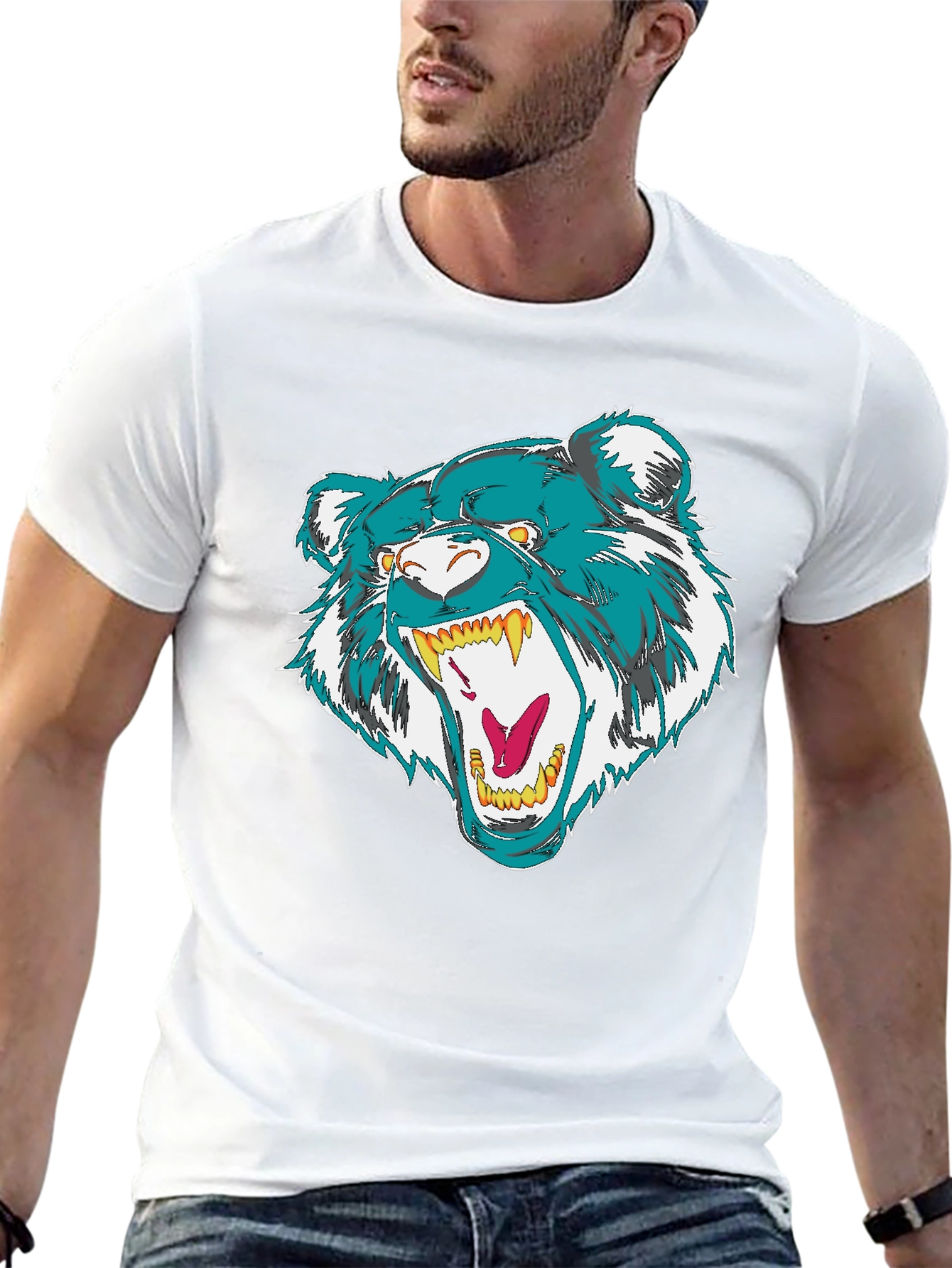 Bold Bear Graphic Black T-Shirt