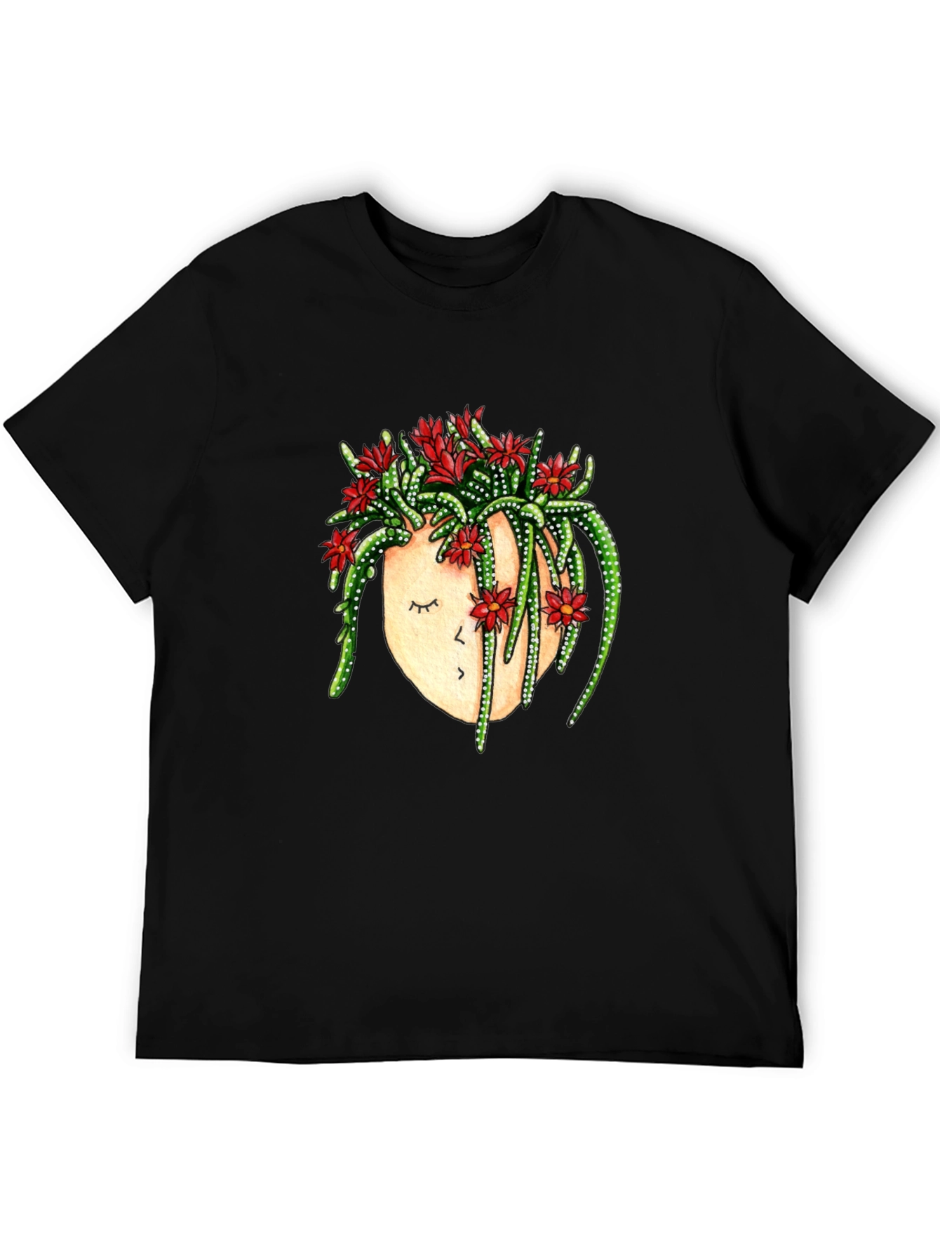 Cactus Head Graphic Tee - Unique Floral Design