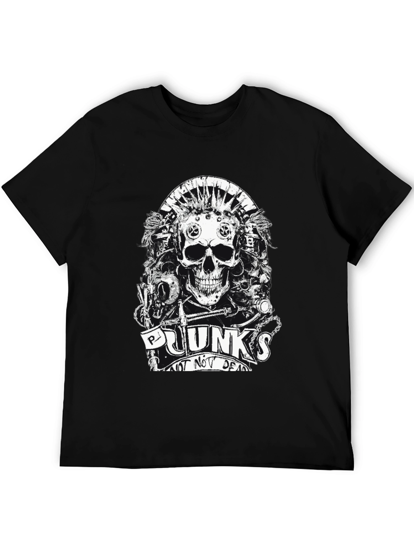 Punk Skull Graphic T-Shirt - Not Dead