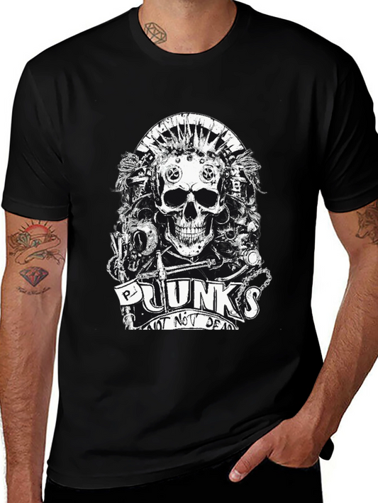 Punk Skull Graphic T-Shirt - Not Dead