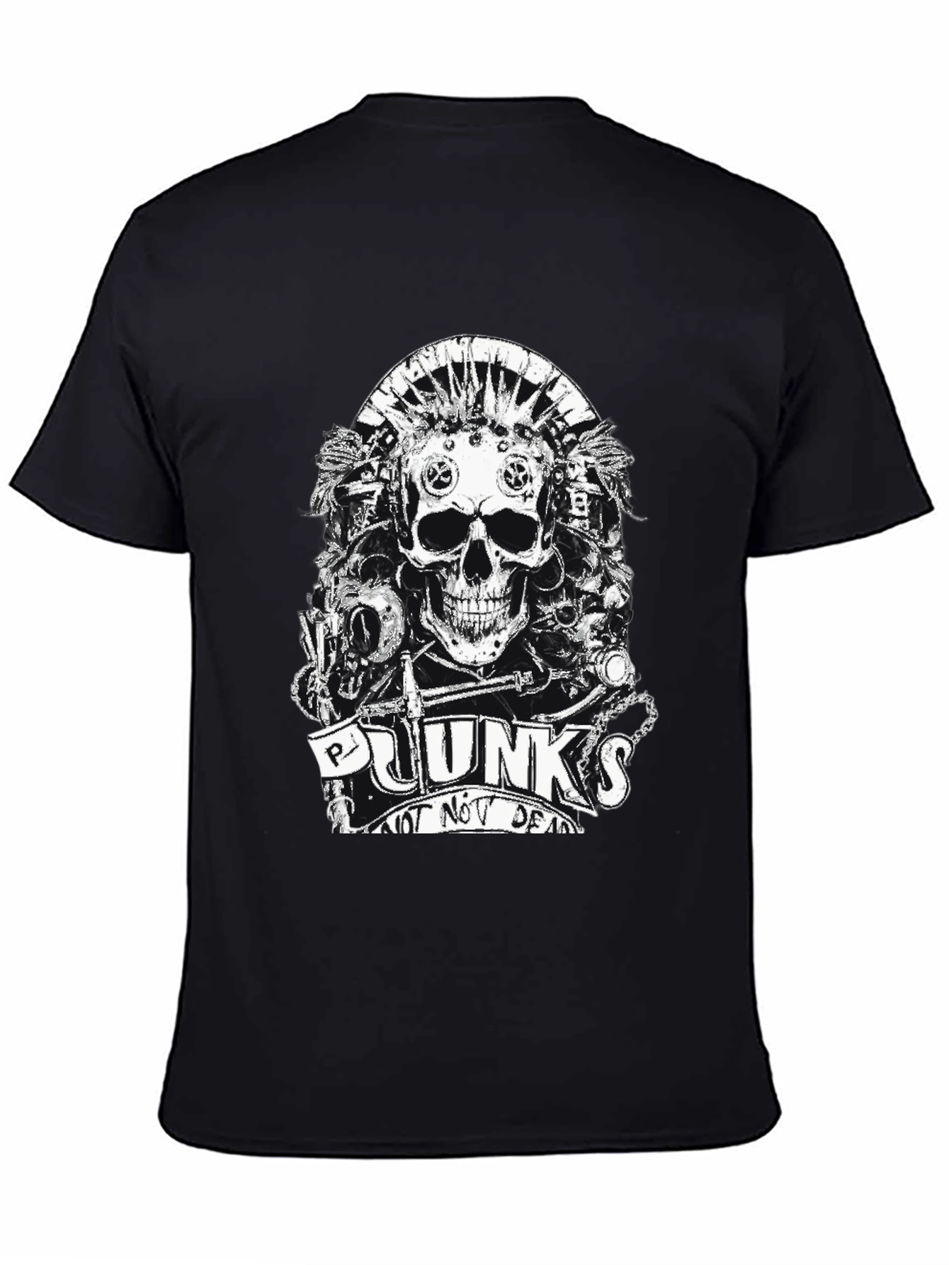 Punk Skull Graphic T-Shirt - Not Dead