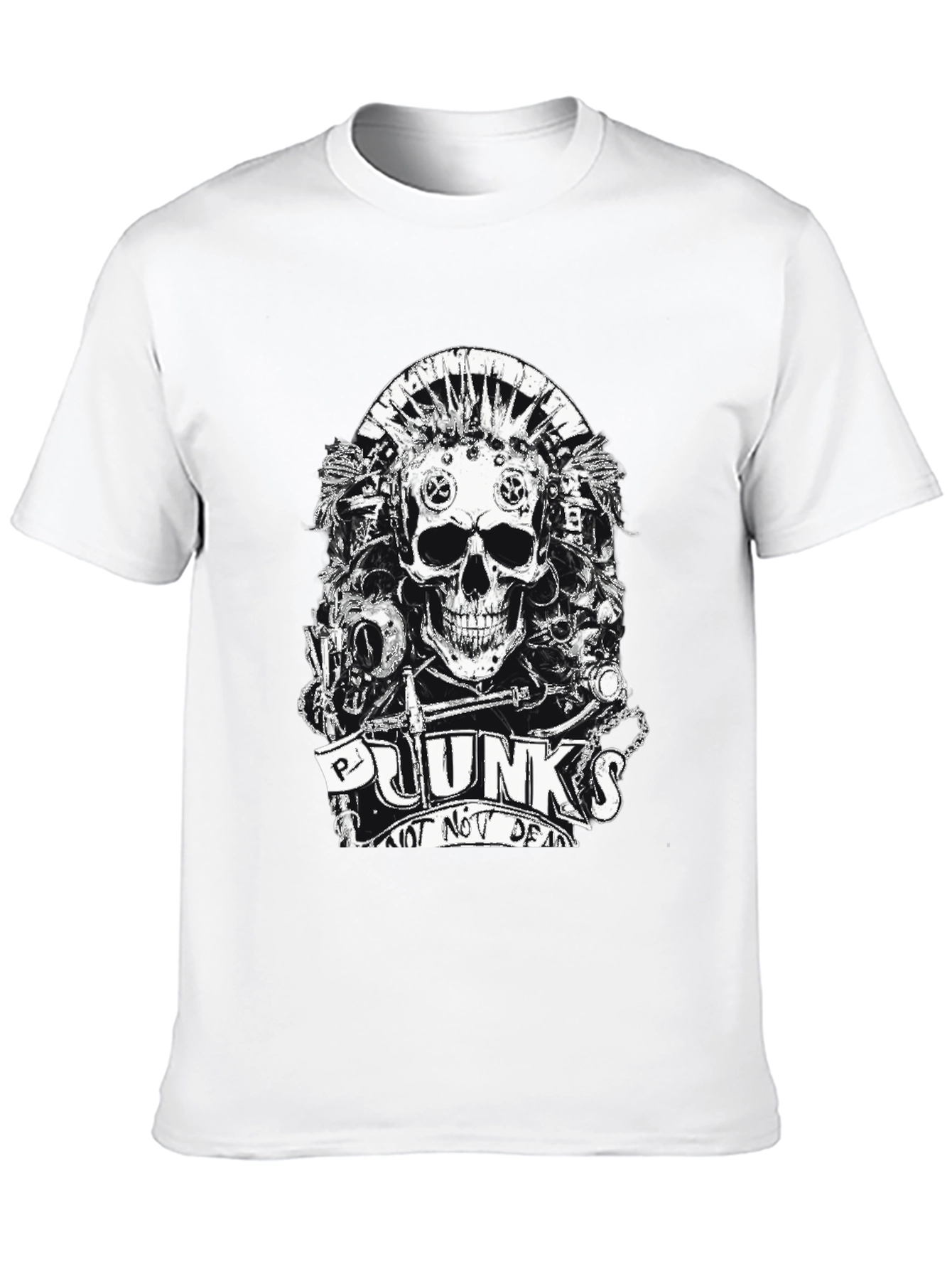 Punk Skull Graphic T-Shirt - Not Dead