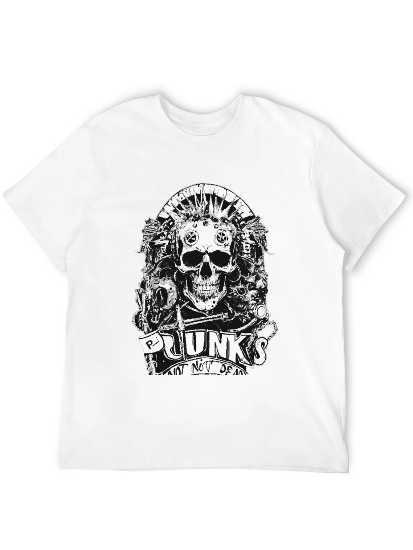 Punk Skull Graphic T-Shirt - Not Dead